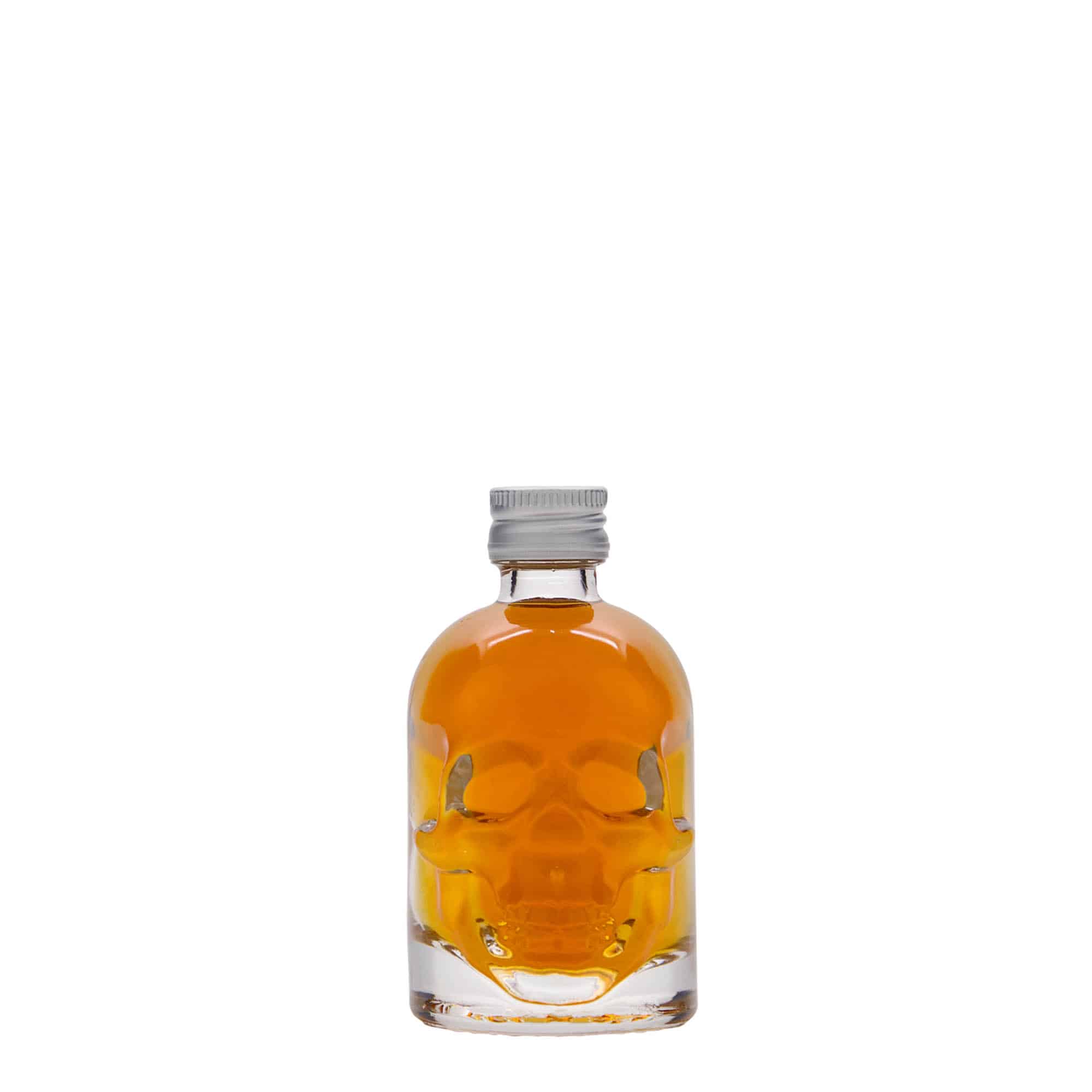 50 ml стъклена бутилка „Череп“, затваряне: капачка PP 18