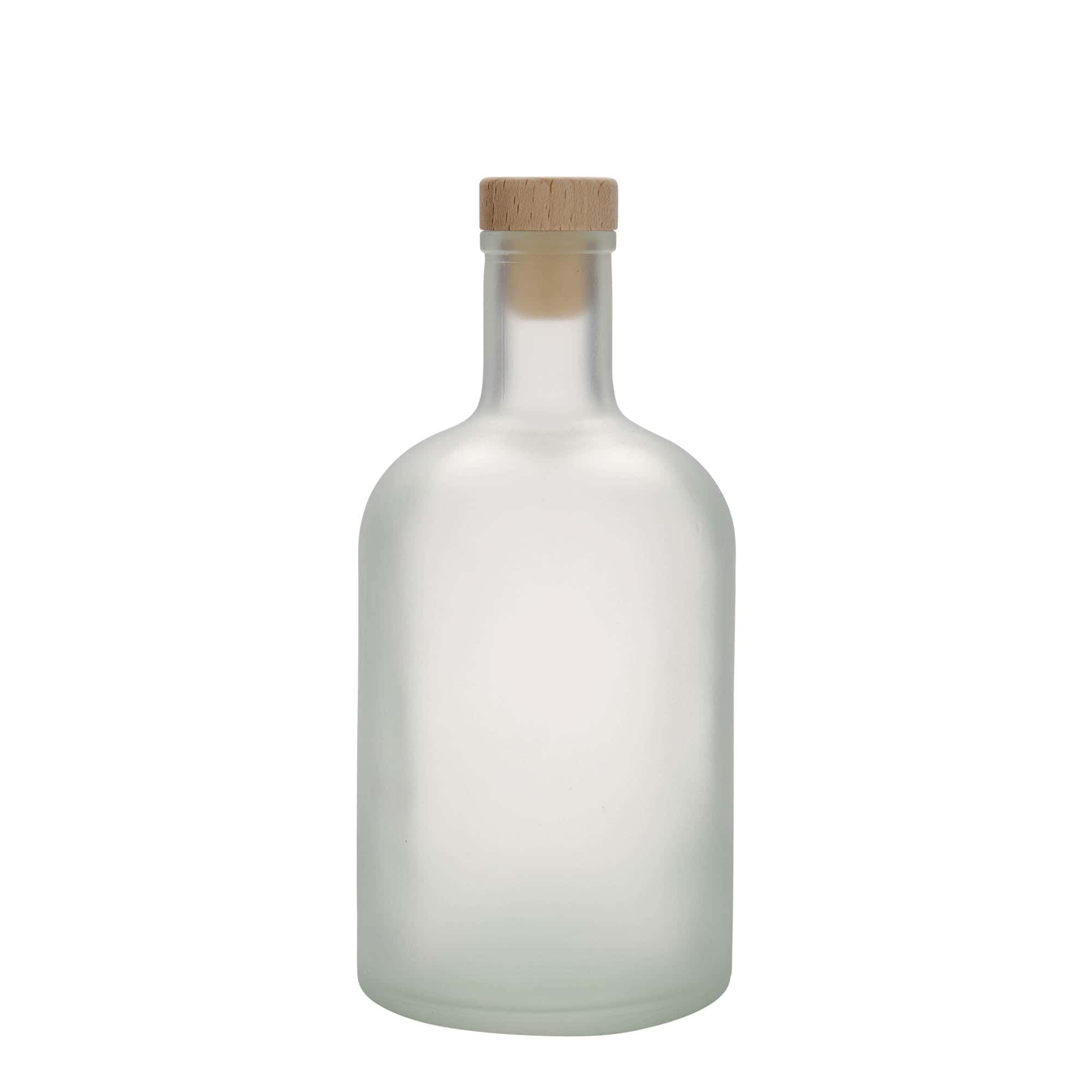 700 ml стъклена бутилка „Gerardino“, със заскрежен ефект, затваряне: коркова тапа