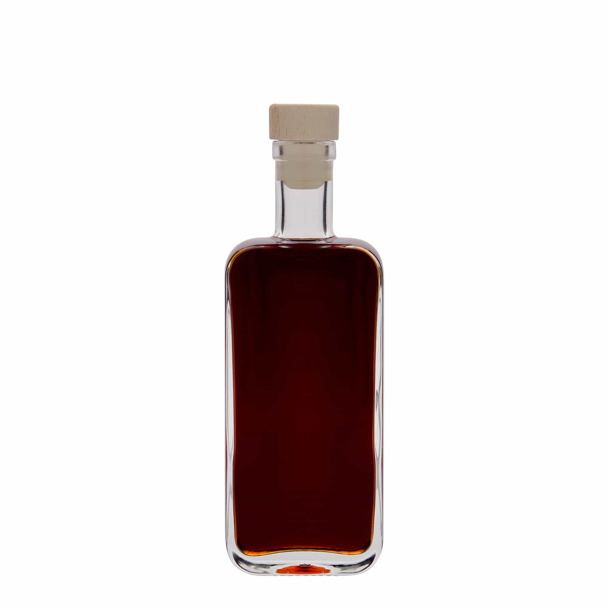 200 ml стъклена бутилка „Nice“, правоъгълна, затваряне: коркова тапа