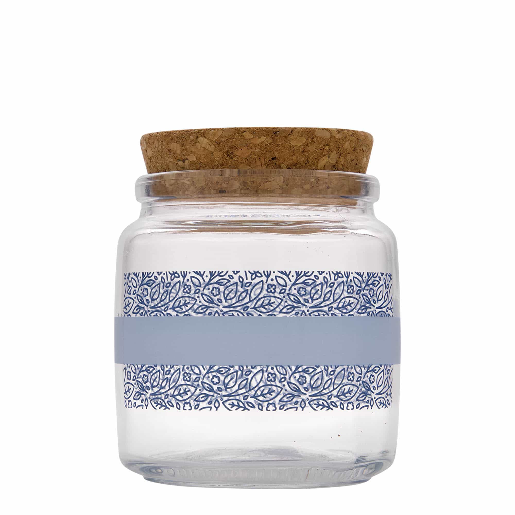 750 ml буркан с коркова тапа „Giara“, мотив: Naturalmente blu, затваряне: коркова тапа