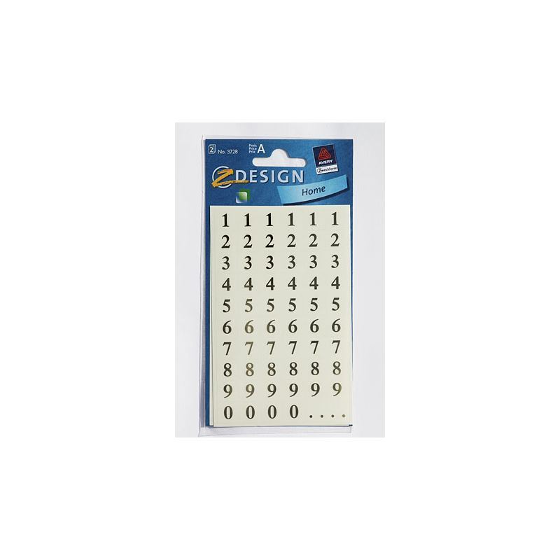 Zweckform стикери 'Цифри 1-9', пластмаса, злато