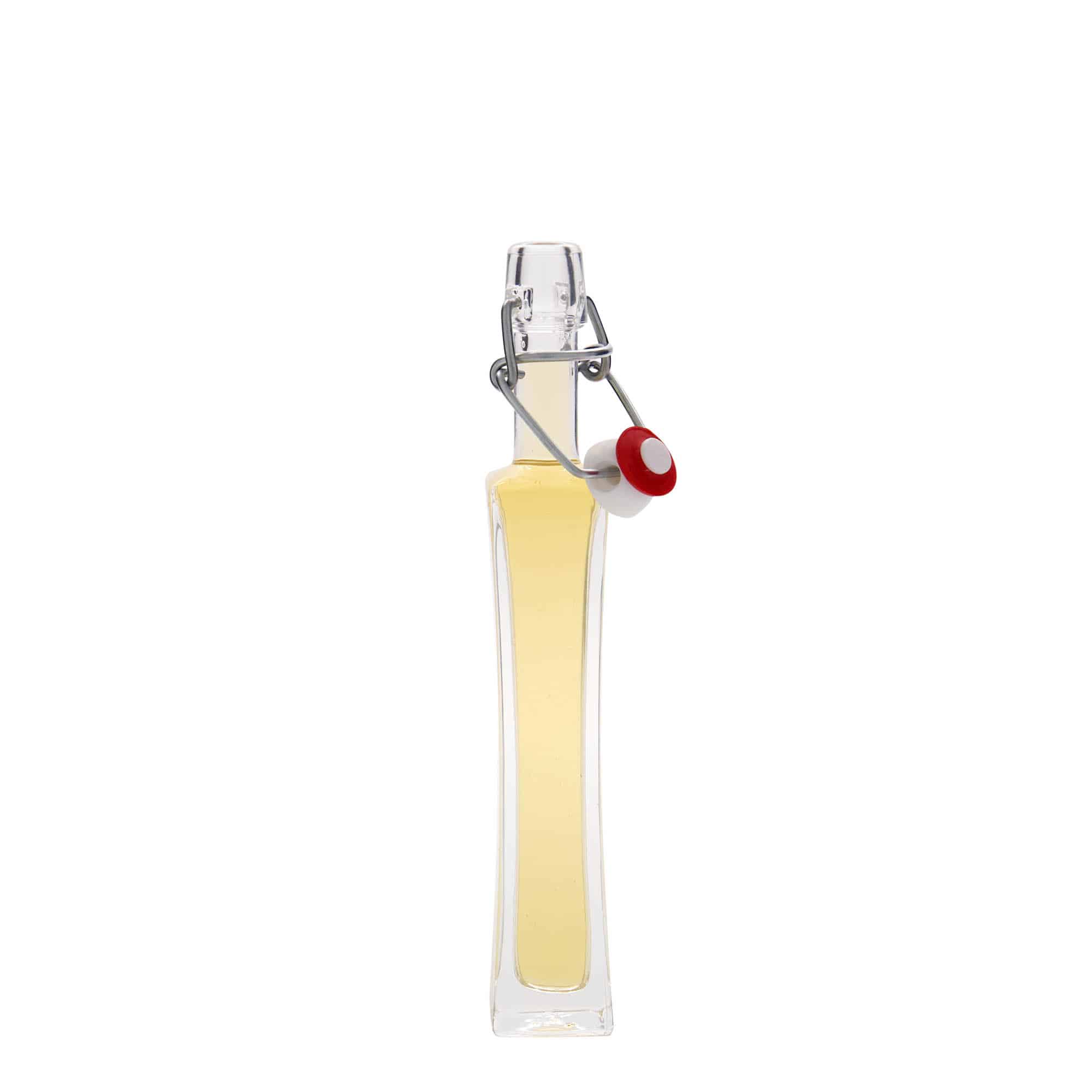40 ml стъклена бутилка „Koko“, квадратна, затваряне: тапа с клипс