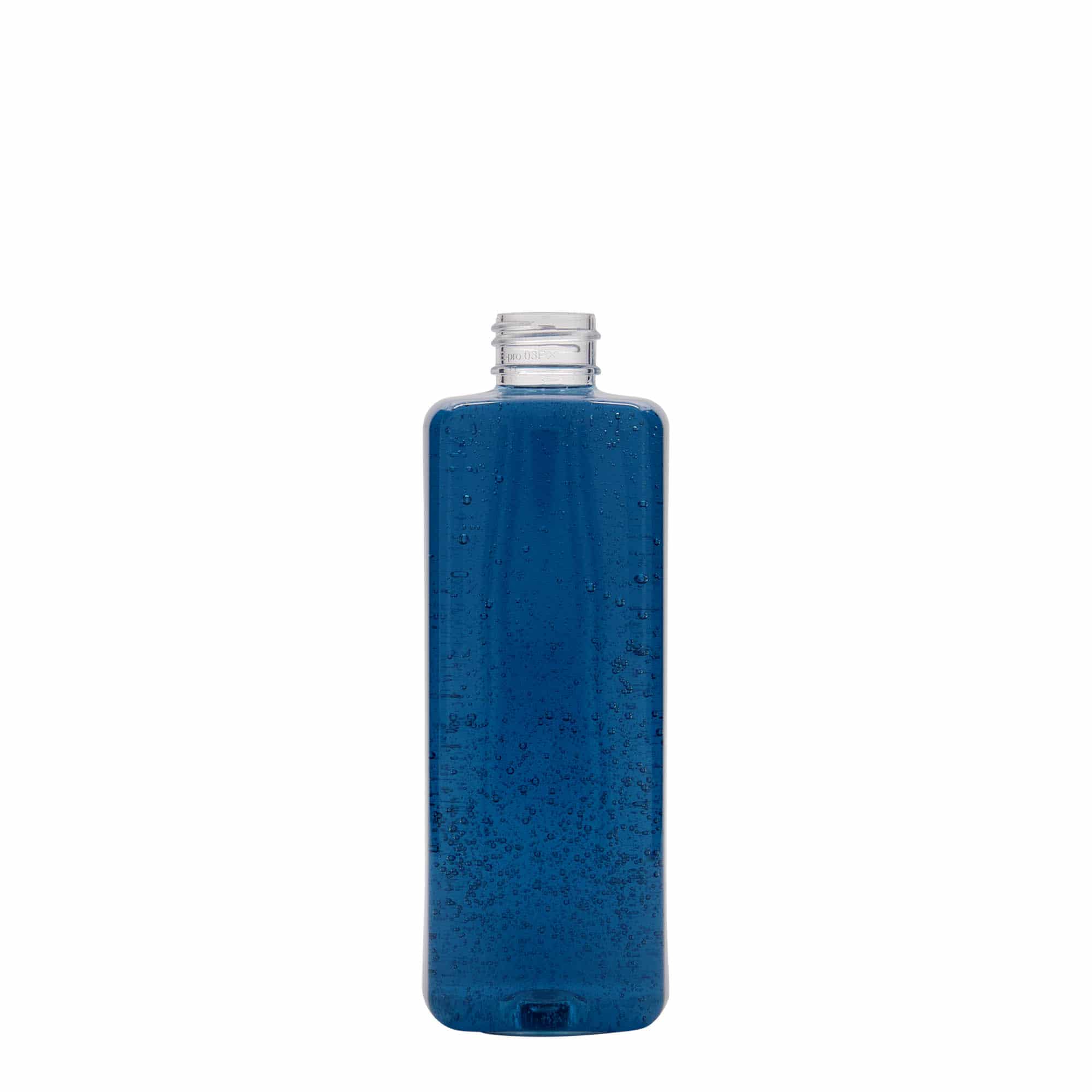 300 ml PET бутилка „Karl“, квадратна, пластмасова, затваряне: винтова капачка GPI 24/410