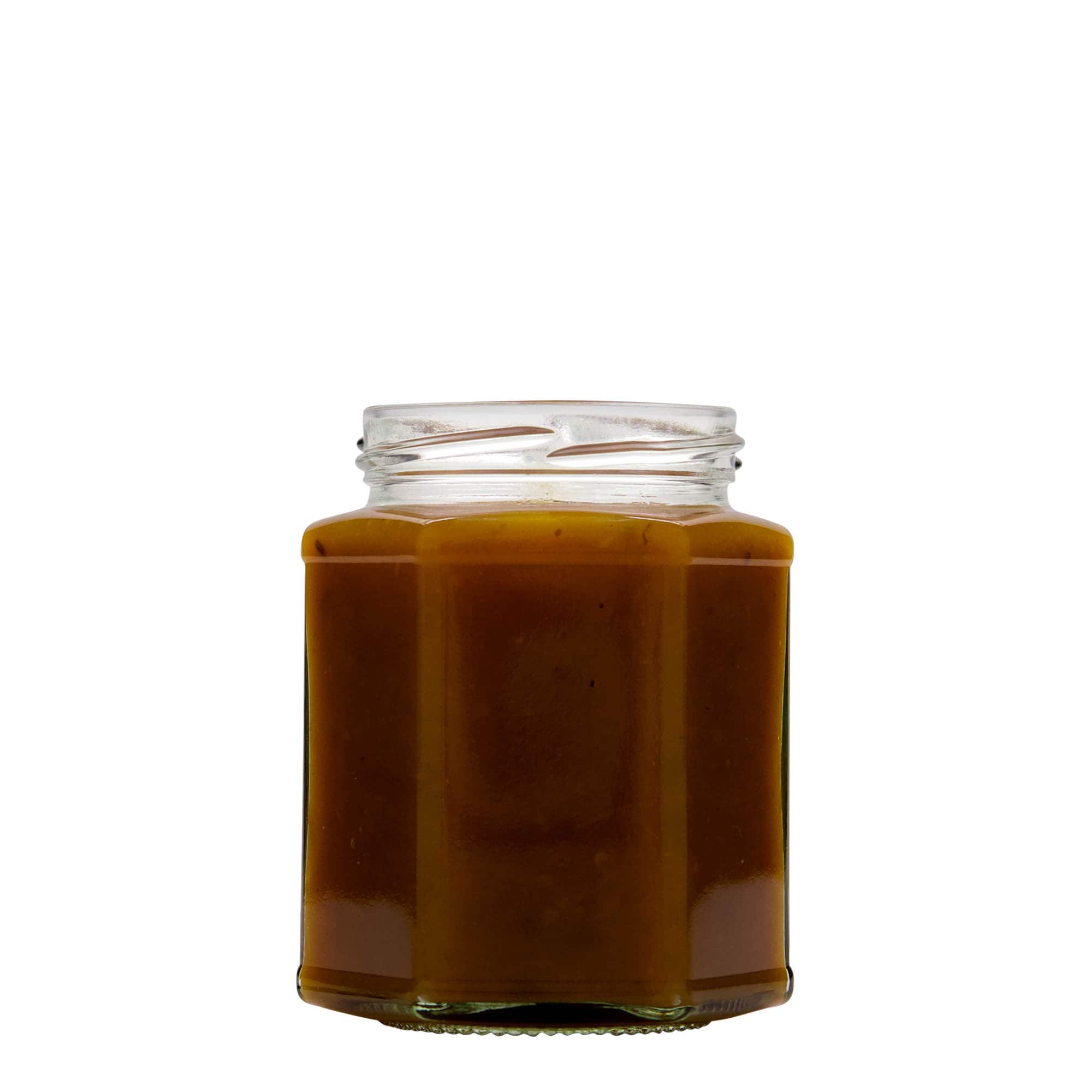 324 мл шестоъгълна стъклена бутилка, отвор: Twist-Off (TO 66)