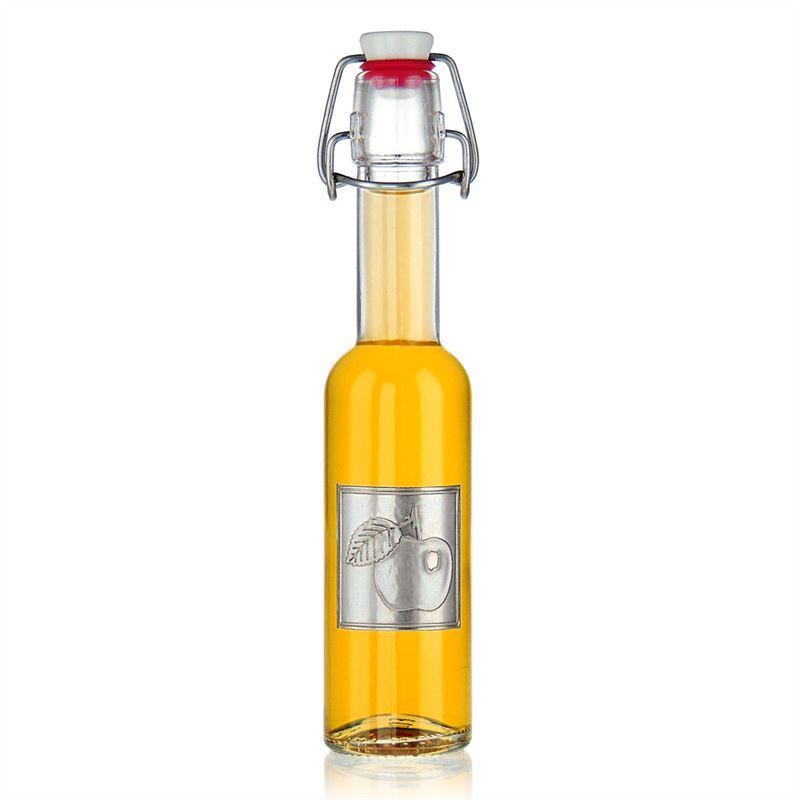 Оловна етикета „Ябълка“, квадратна, метална, сребърна Оловна етикета „Ябълка“, квадратна, метална, сребърна