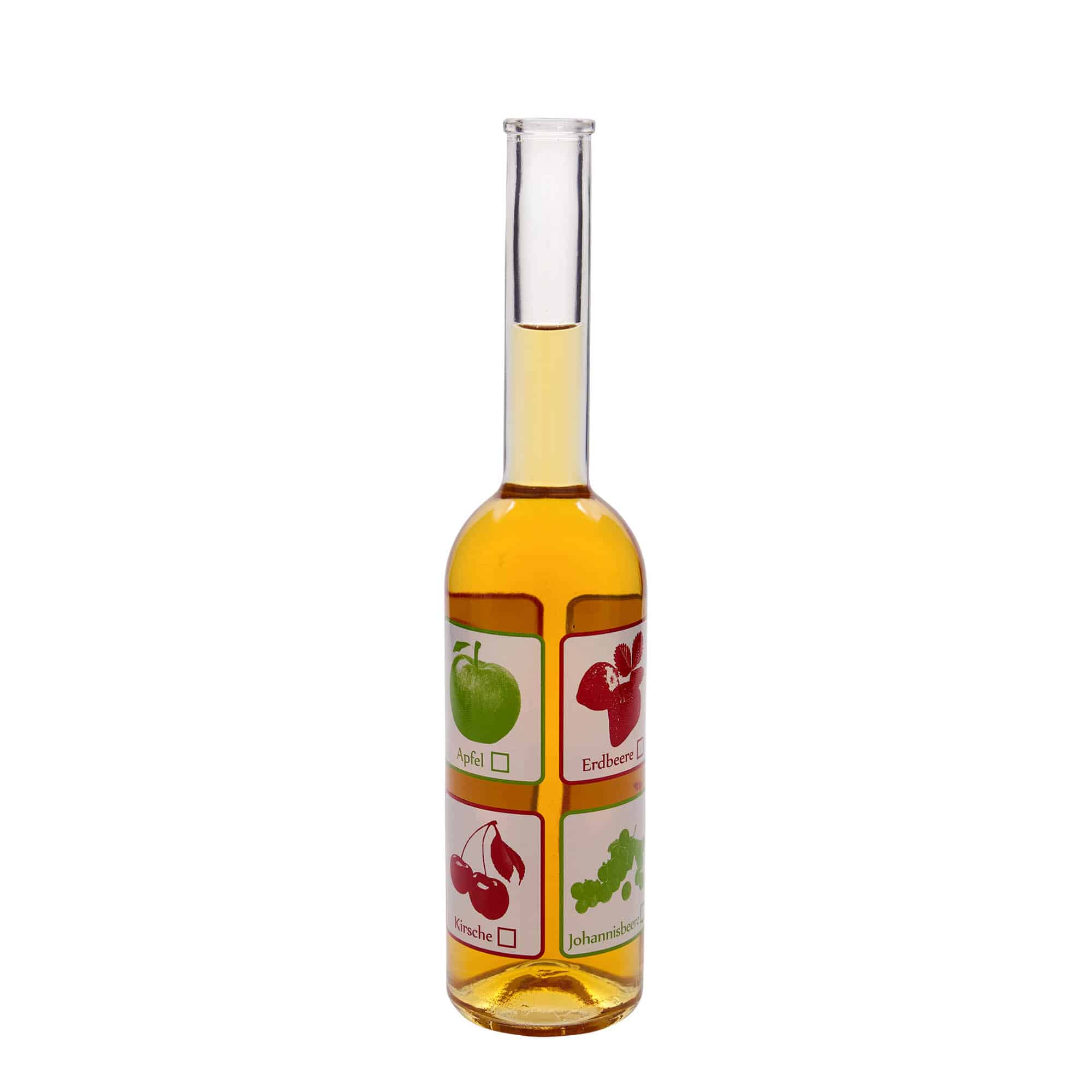 500 ml стъклена бутилка „Опера“, мотив: плодове, затваряне: коркова тапа