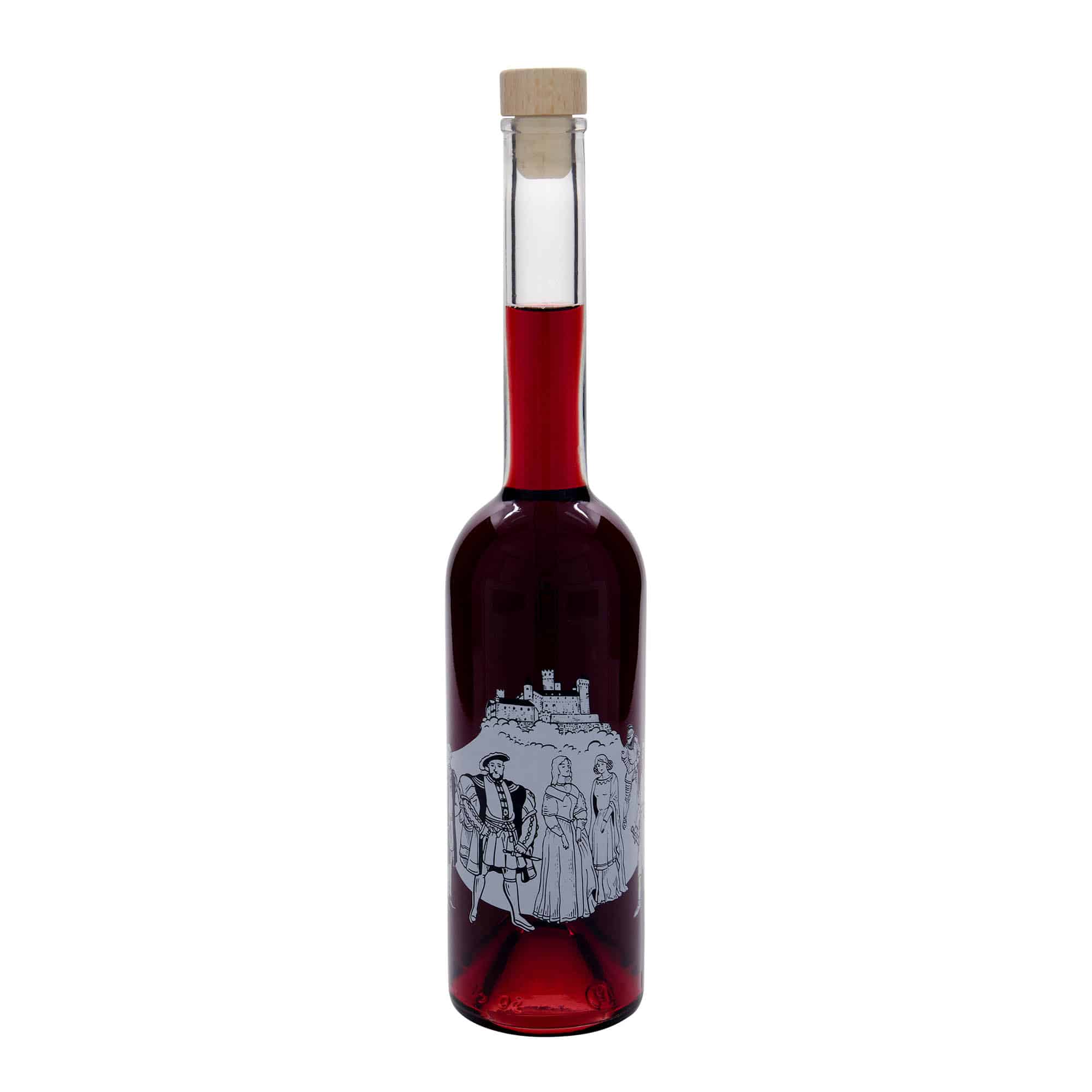 500 ml стъклена бутилка „Опера“, мотив: Средновековие, затваряне: коркова тапа