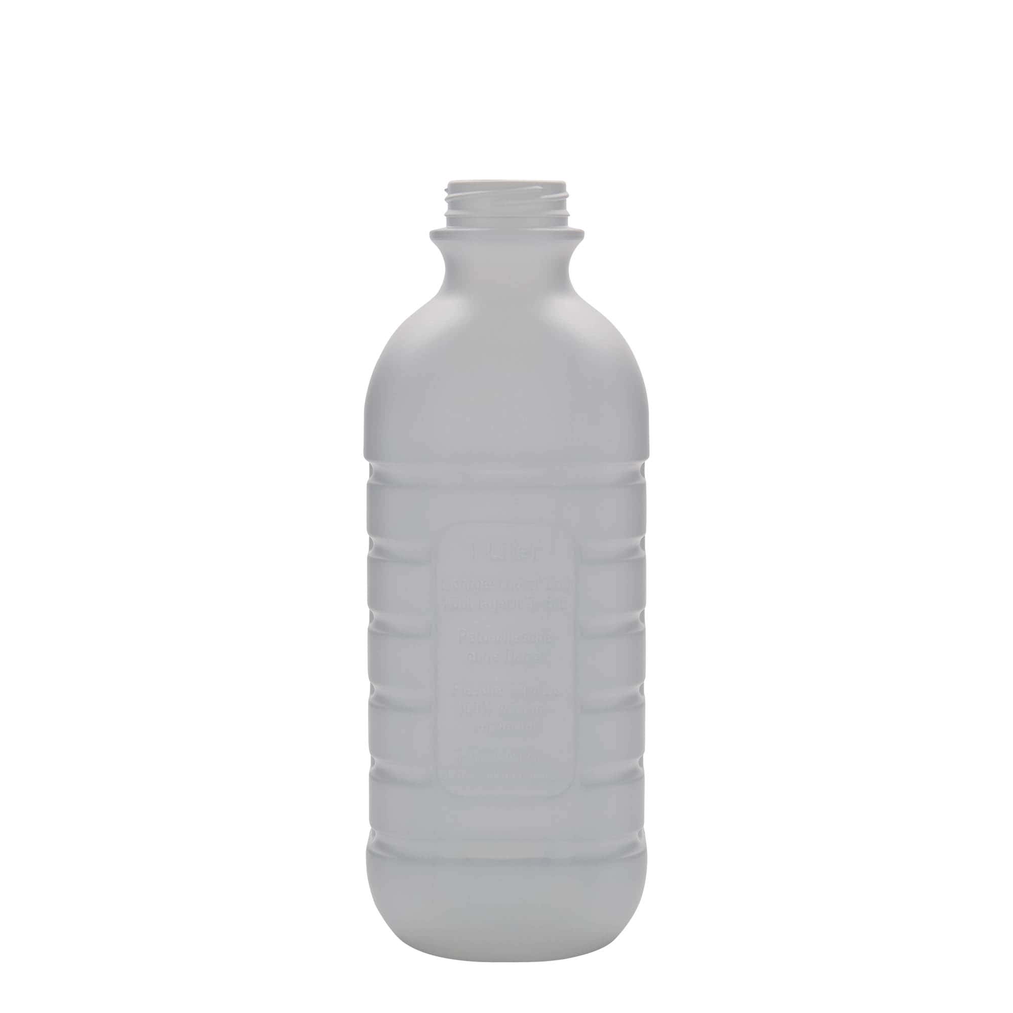 1.000 мл бутилка за мляко, правоъгълна, HDPE пластмаса, бяла, отвор: PEHD40 1.000 мл бутилка за мляко, правоъгълна, HDPE пластмаса, бяла, отвор: PEHD40