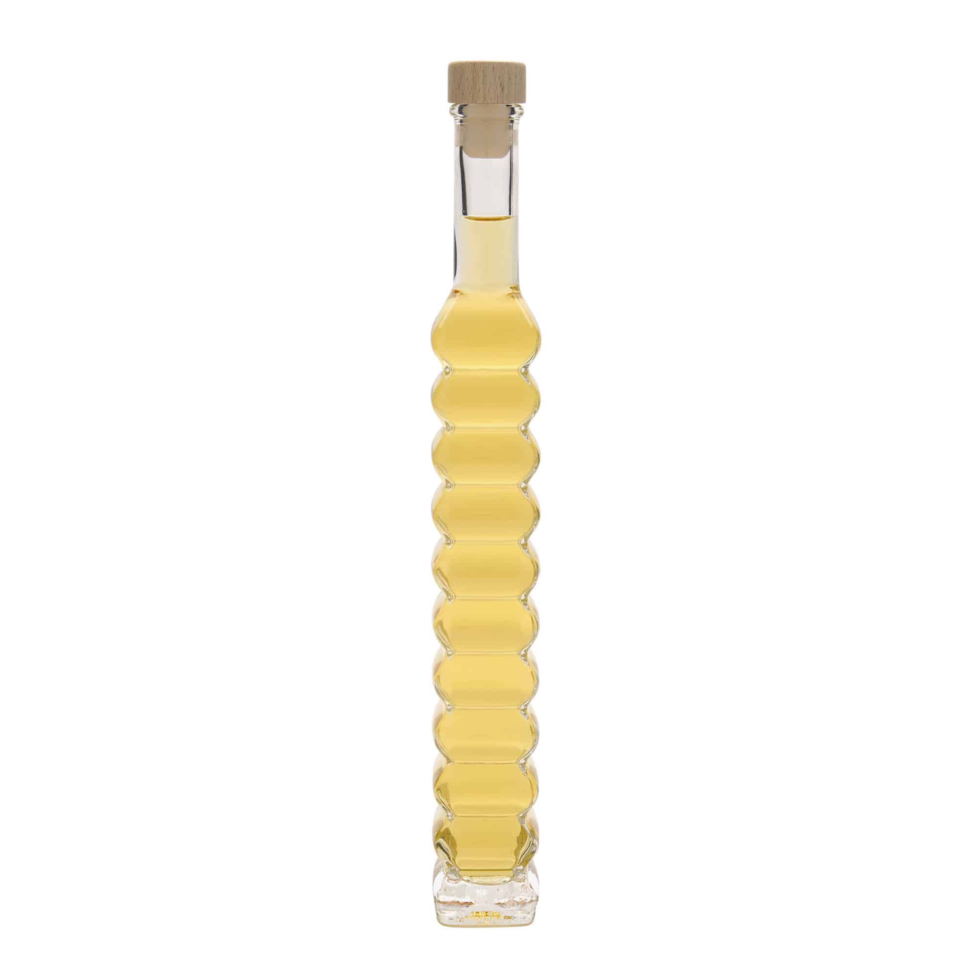 200 ml стъклена бутилка „Roma“, квадратна, затваряне: коркова тапа