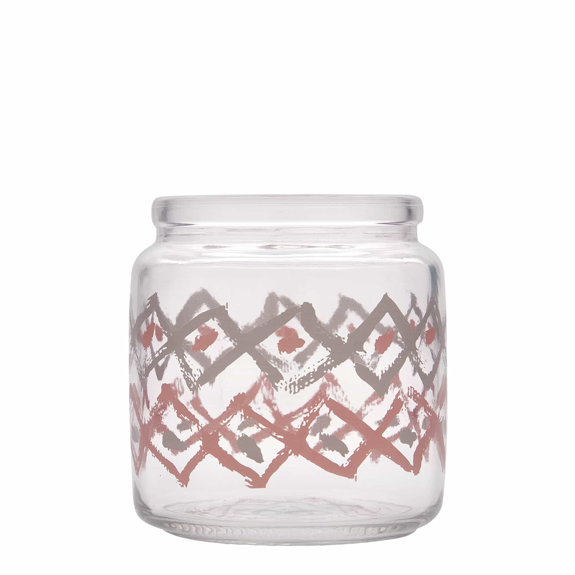 750 мл стъклен буркан с коркова тапа 'Giara', мотив: Manolibera rosa, отвор: корк