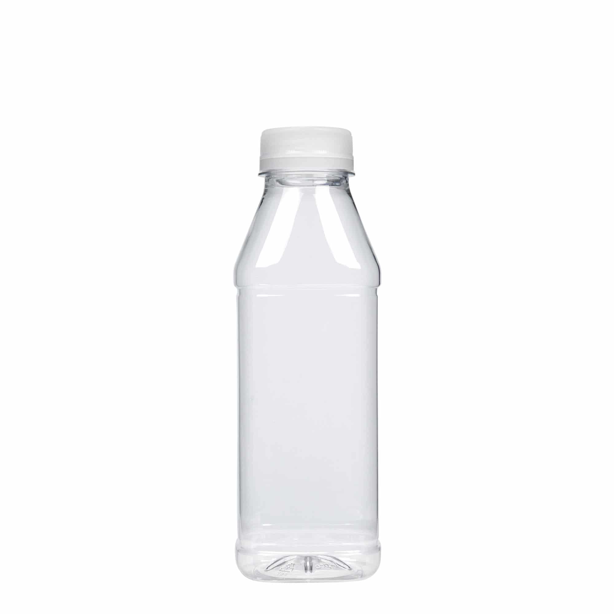 500 ml PET бутилка за мляко и сок „Carré“, квадратна, пластмасова, затваряне: 38 mm