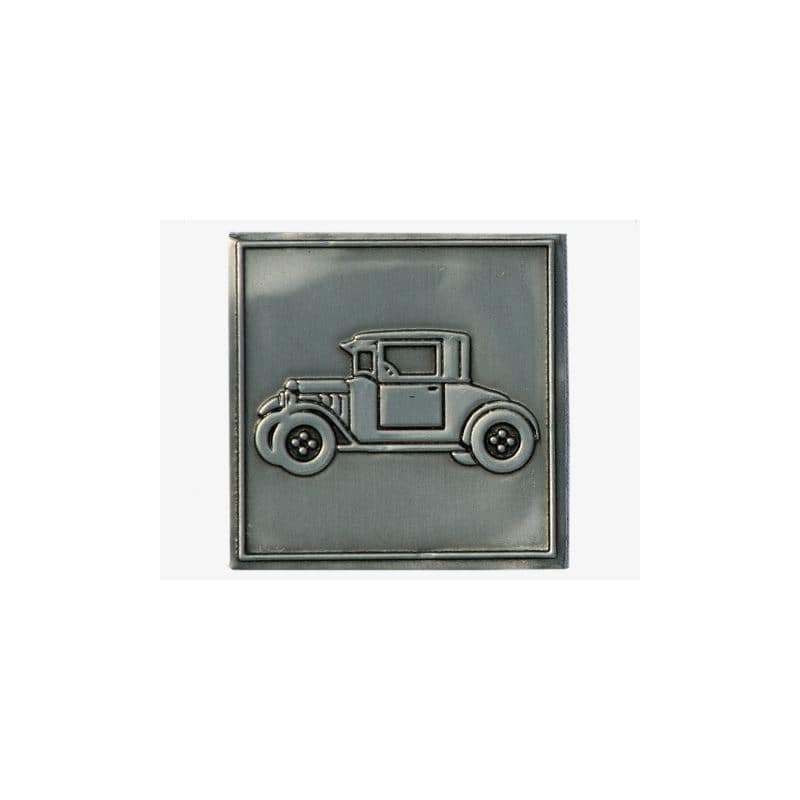 Оловна етикета „Oldtimer“, квадратна, метална, сребриста Оловна етикета „Oldtimer“, квадратна, метална, сребриста