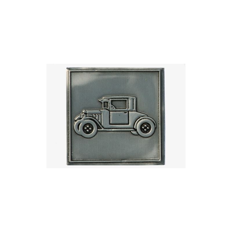 Оловна етикета „Oldtimer“, квадратна, метална, сребриста Оловна етикета „Oldtimer“, квадратна, метална, сребриста