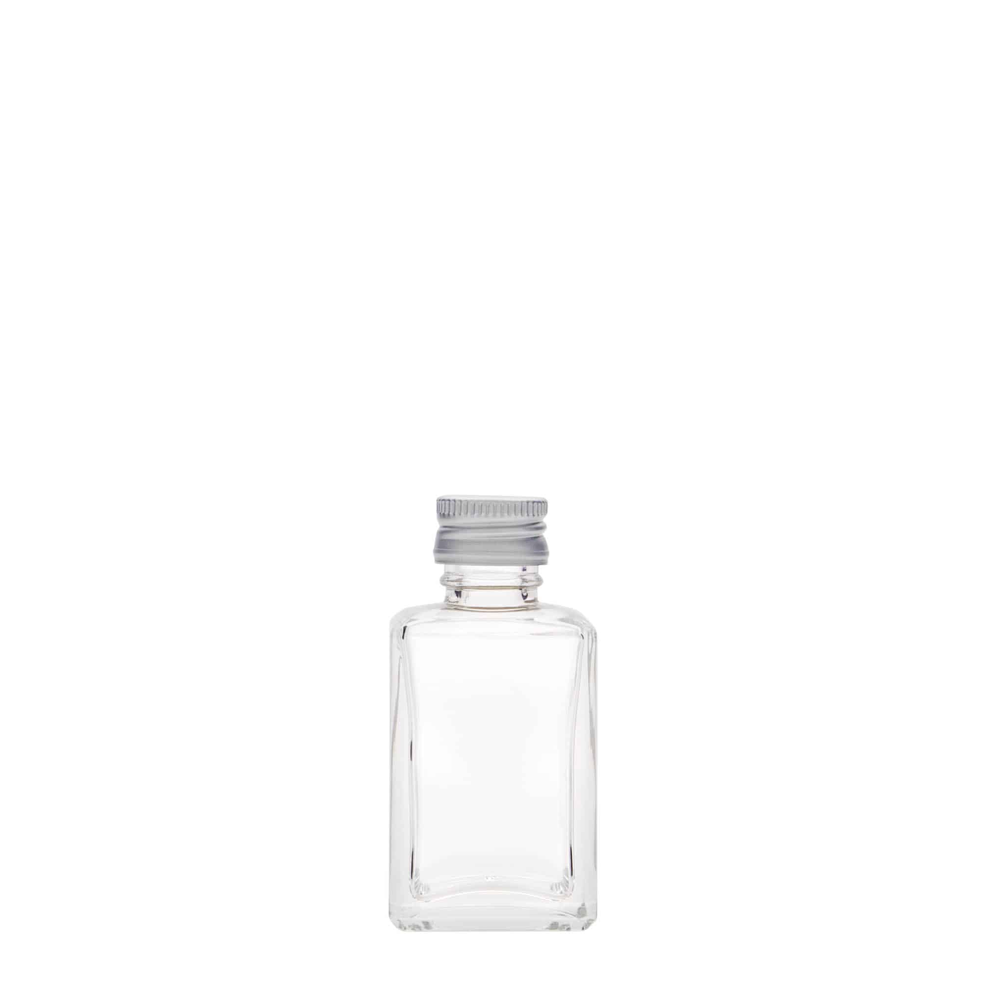30 ml стъклена бутилка „Tamme“, квадратна, затваряне: капачка PP 18
