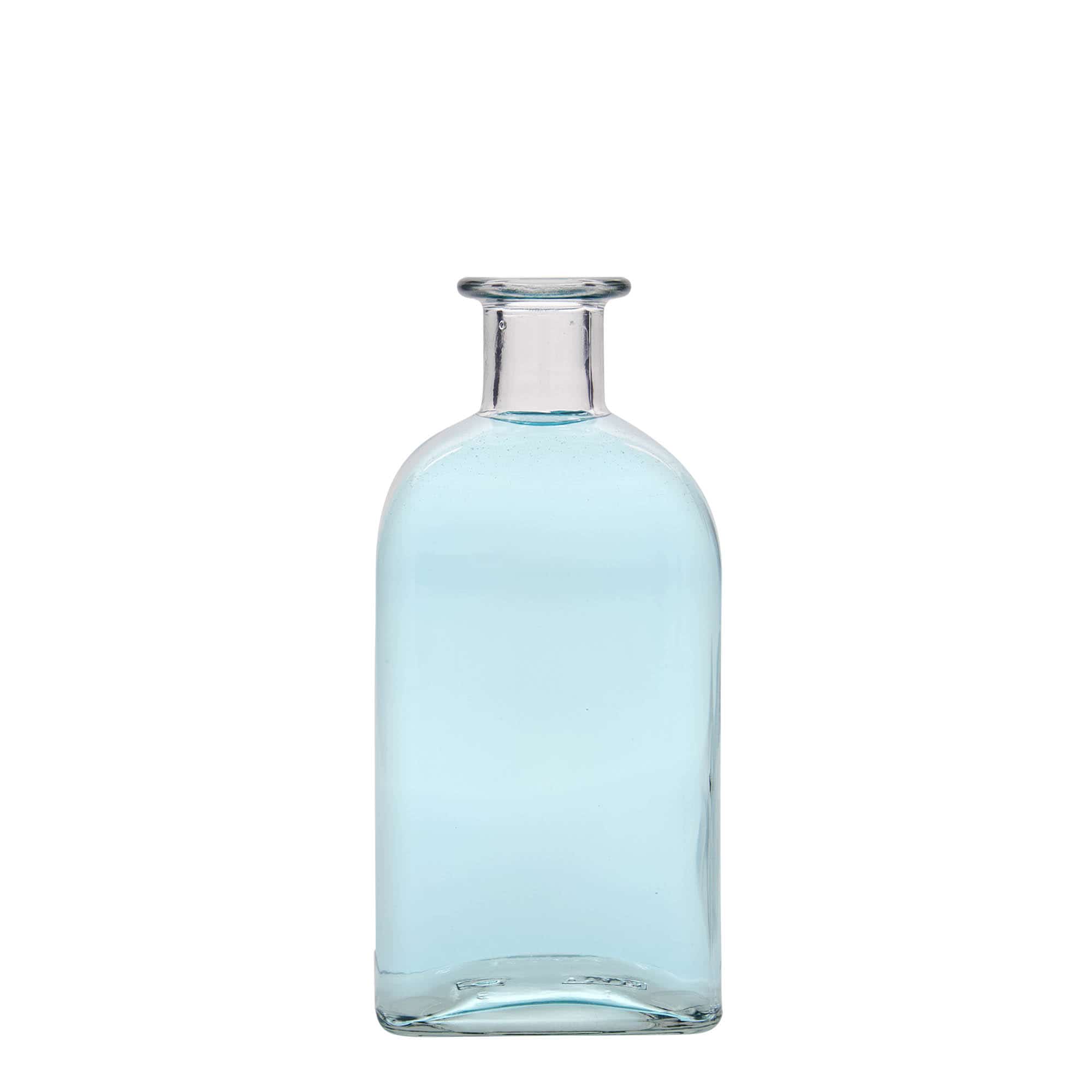 500 ml стъклена аптекарска бутилка „Carré“, квадратна, затваряне: коркова тапа