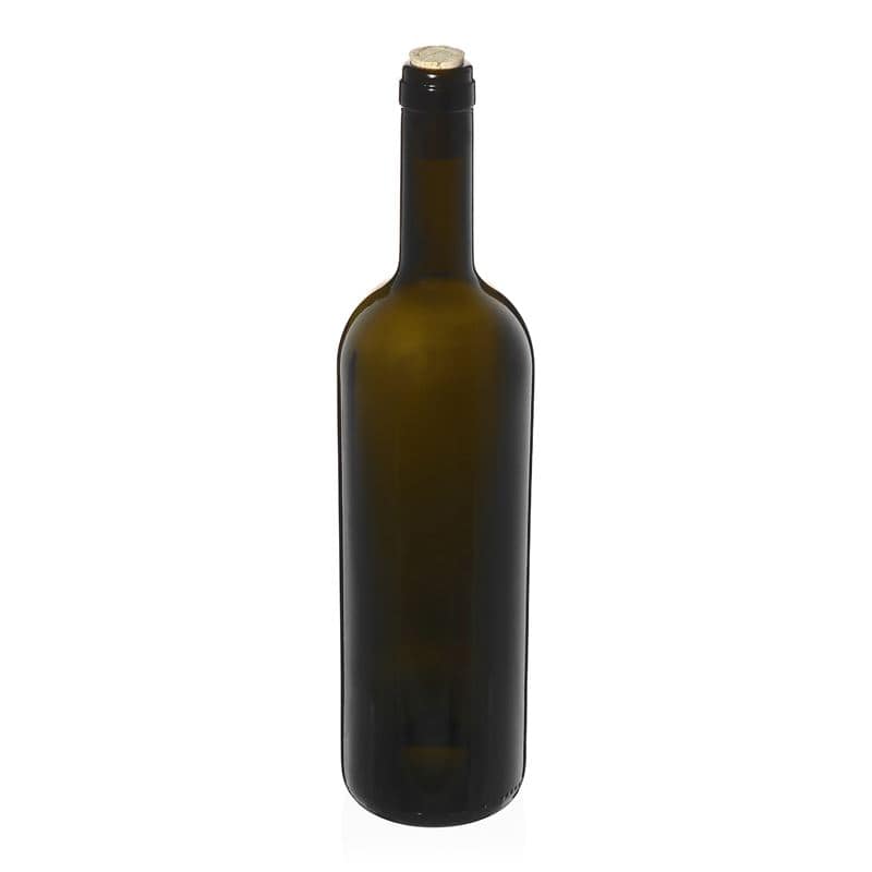750 ml бутилка за вино „Golia“, антично зелено, затваряне: коркова тапа