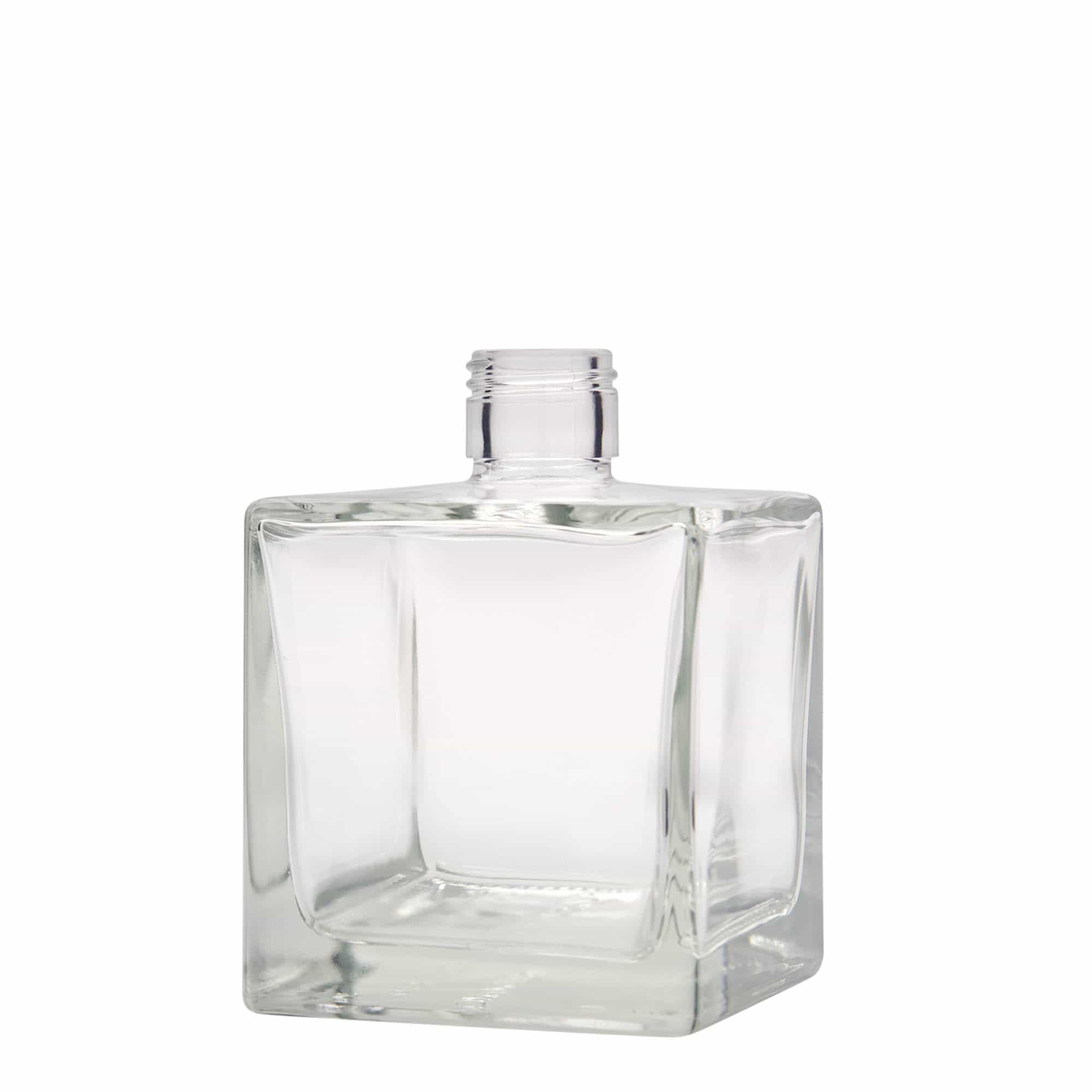 500 ml стъклена бутилка „Cube“, квадратна, затваряне: капачка PP 28
