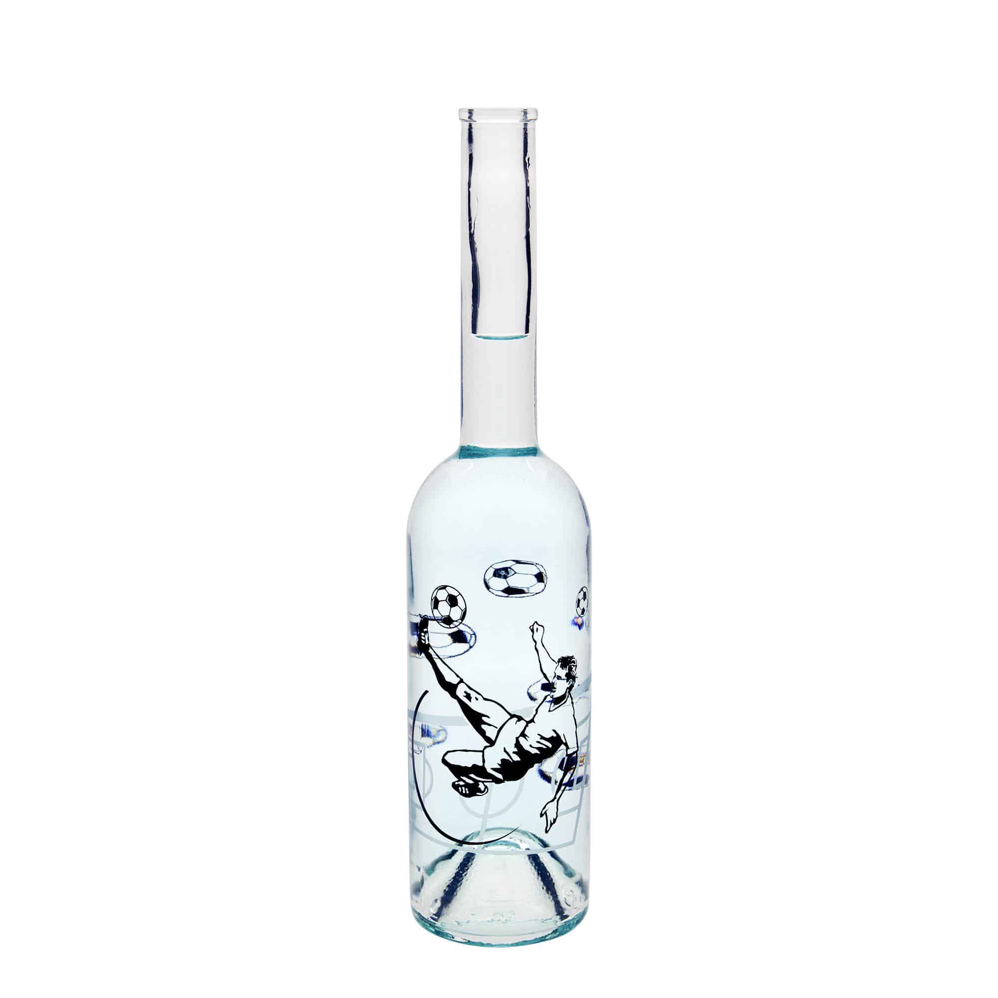 500 ml стъклена бутилка „Опера“, мотив: футболист, затваряне: коркова тапа