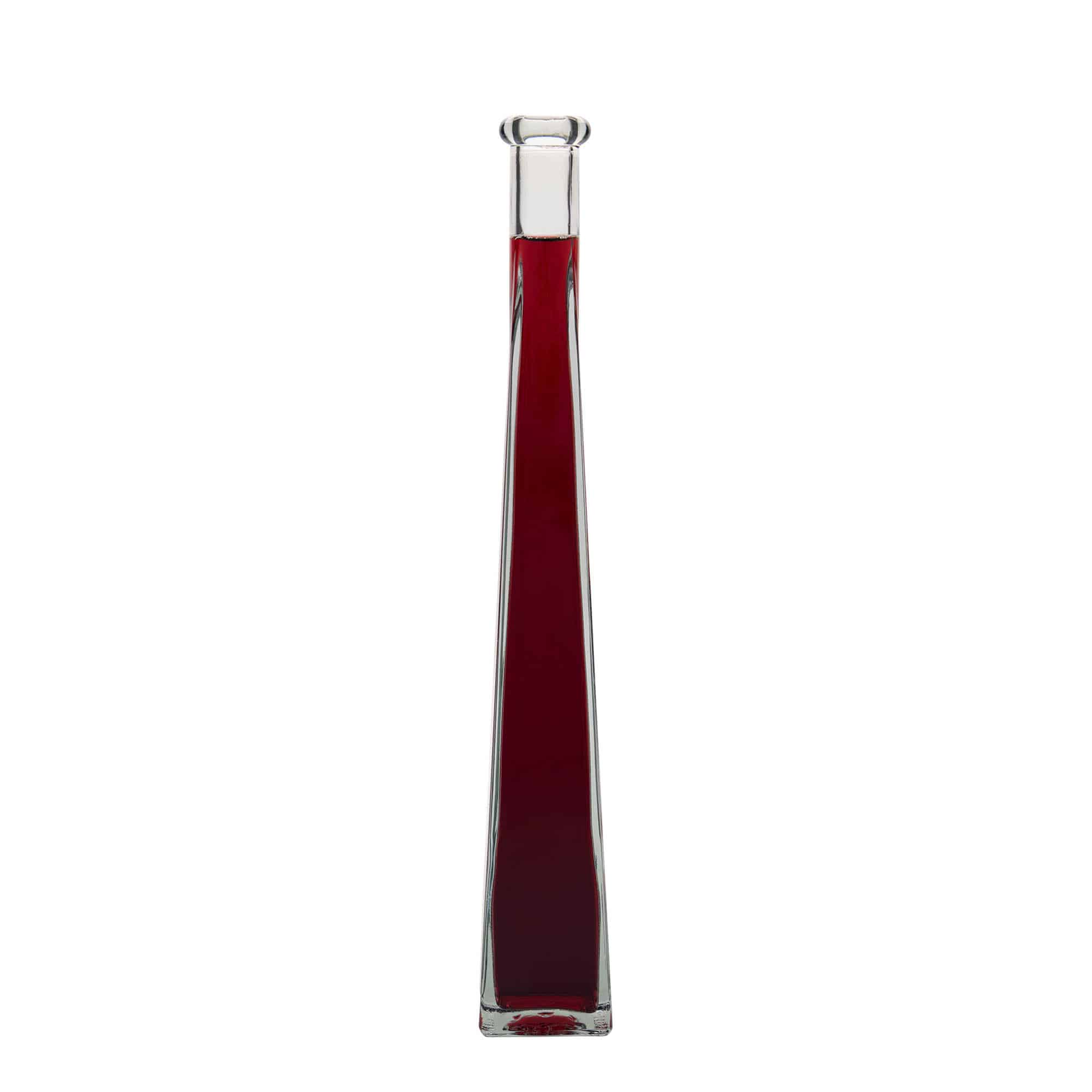 200 ml стъклена бутилка „Dama Quadrato“, квадратна, затваряне: коркова тапа
