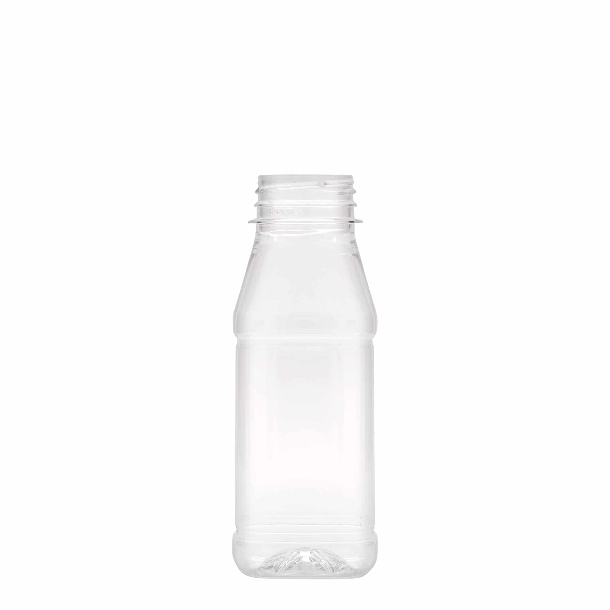250 ml PET бутилка за мляко и сок „Carré“, квадратна, пластмасова, затваряне: 38 mm 250 ml PET бутилка за мляко и сок „Carré“, квадратна, пластмасова, затваряне: 38 mm