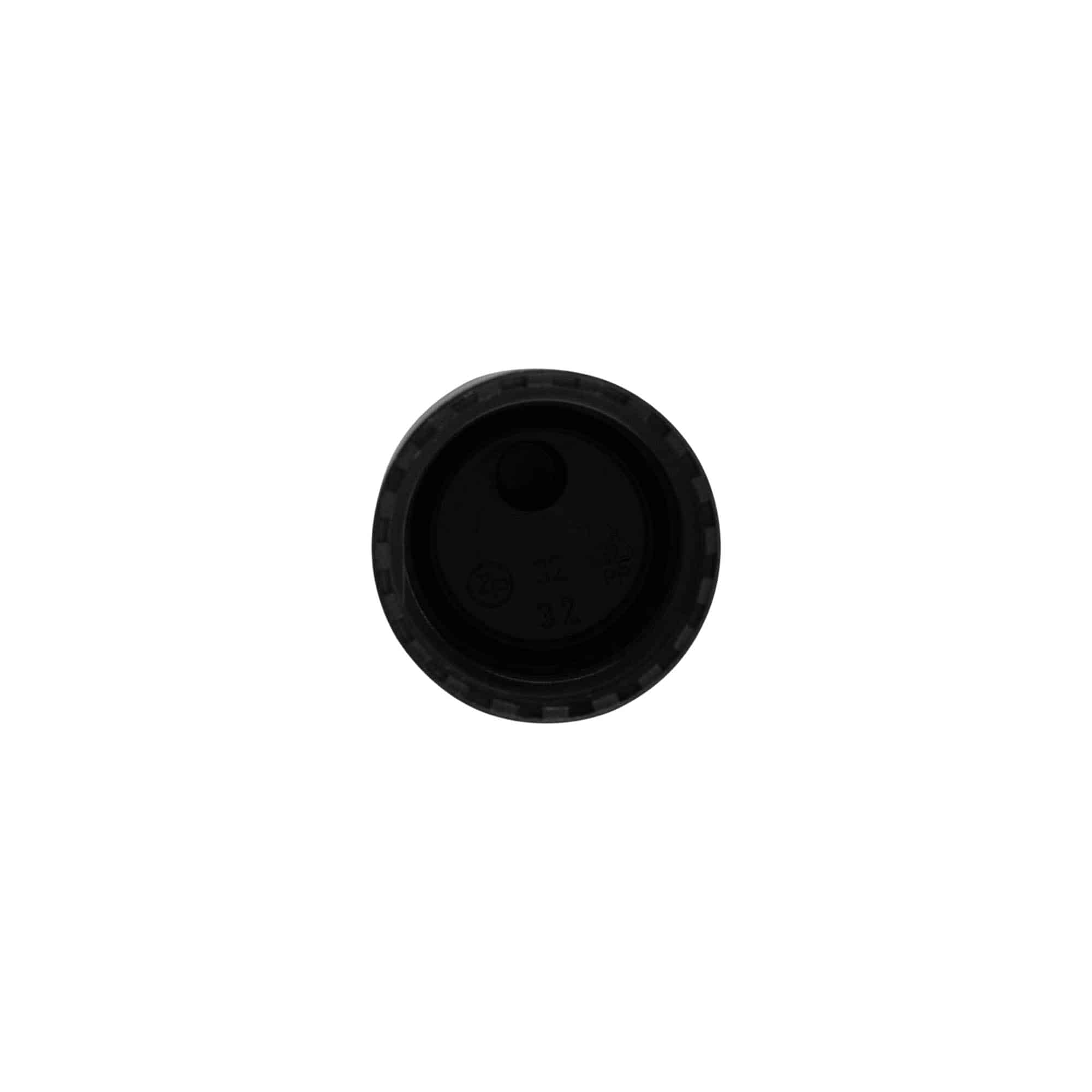 Винтова капачка Disc Top, PP пластмаса, черна, за затваряне: винтова капачка 24/410