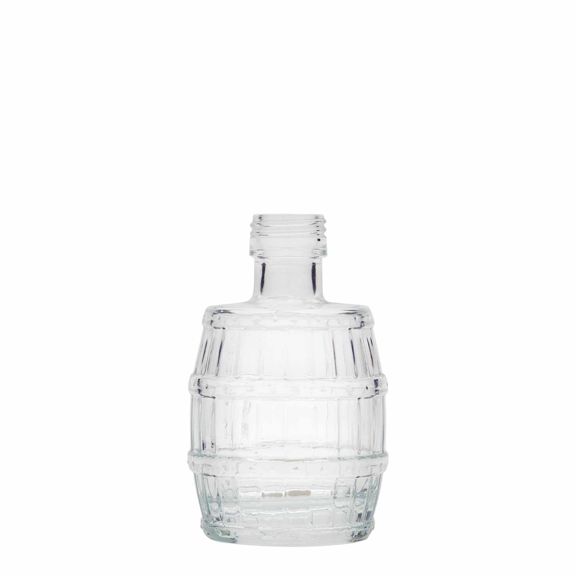 100 ml стъклена бутилка „Fass“, затваряне: капачка PP 24 100 ml стъклена бутилка „Fass“, затваряне: капачка PP 24