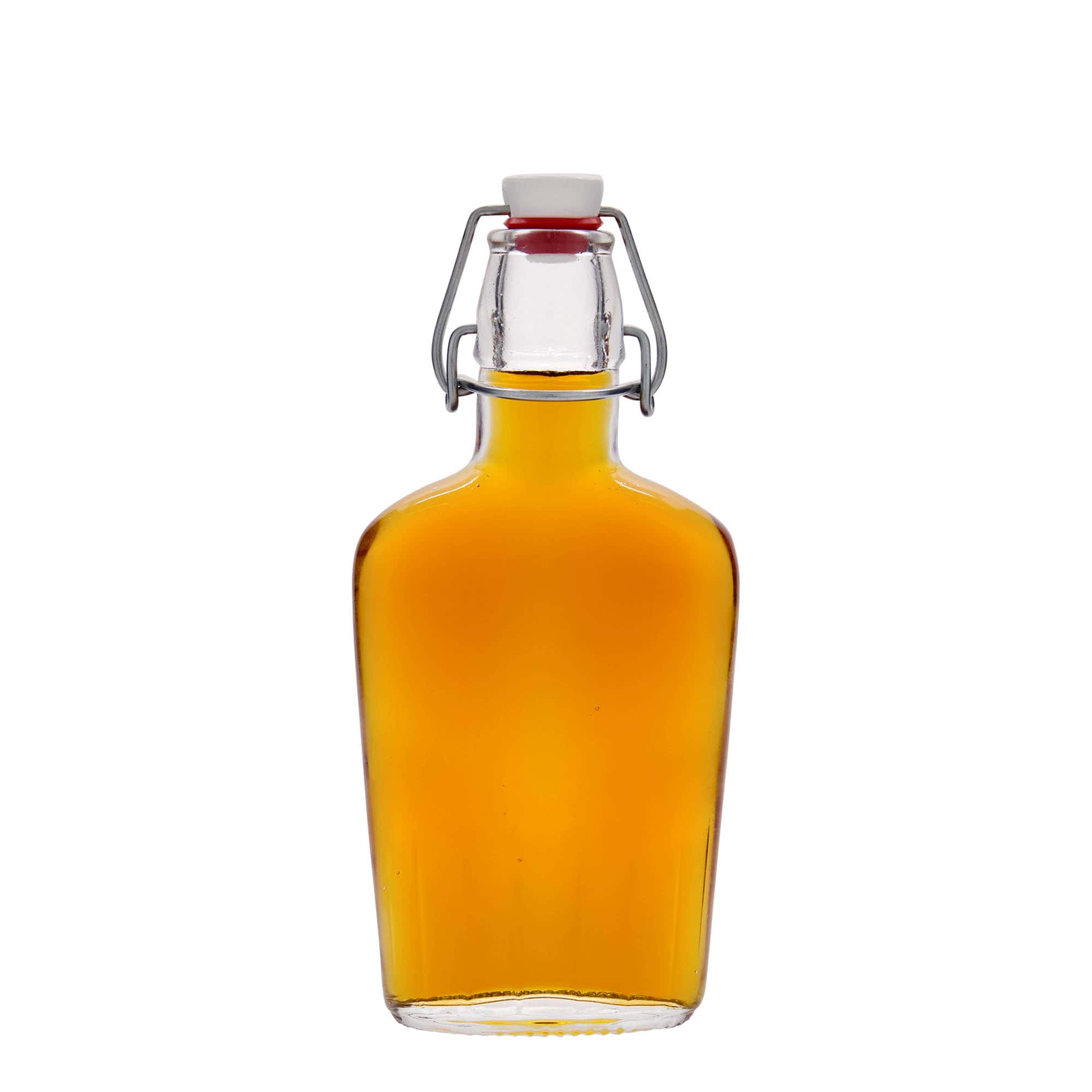 250 ml стъклена бутилка „Fiaschetta“, овална, затваряне: тапа с клипс