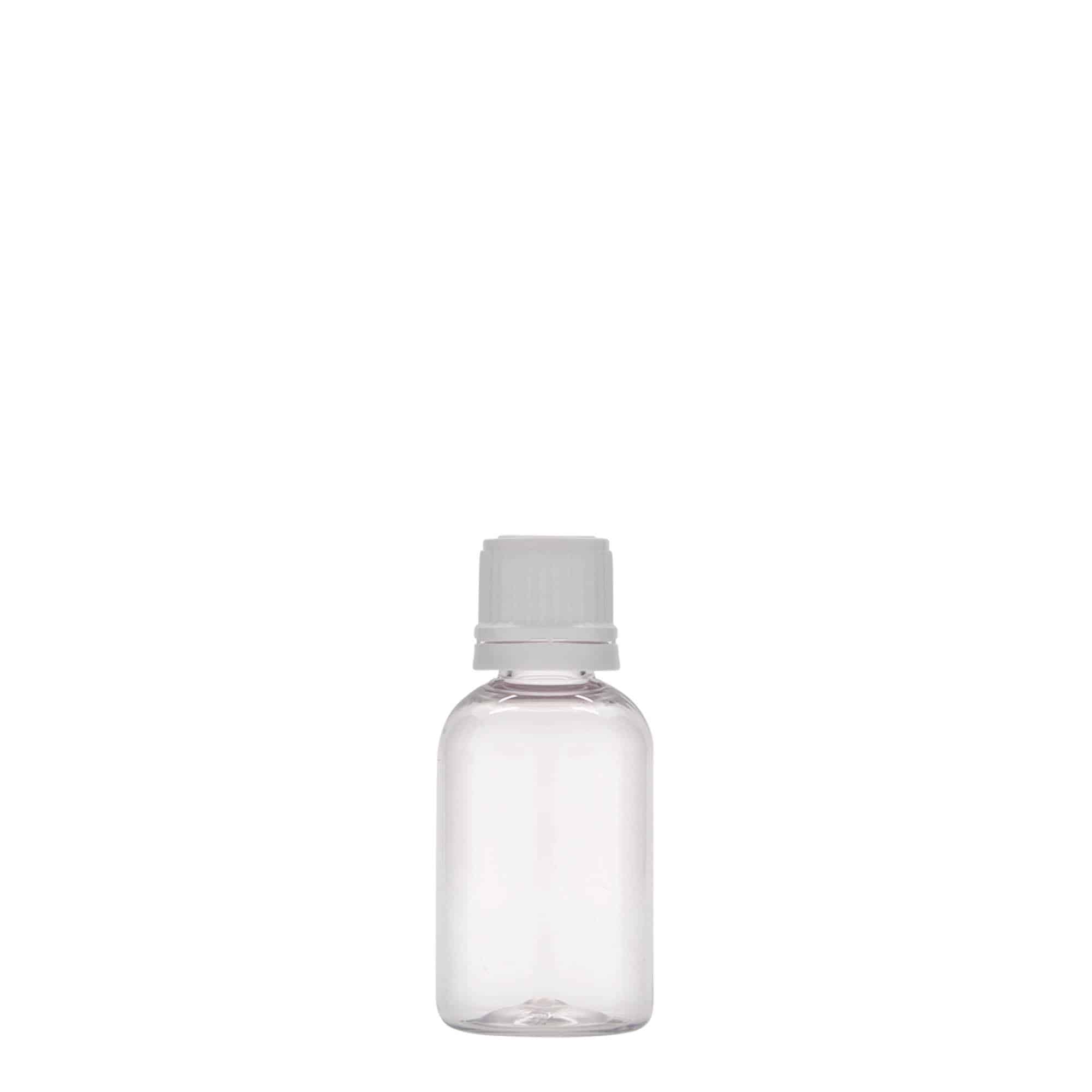 30 ml PET бутилка за лекарства „Easy Living“, пластмасова, затваряне: винтова капачка с резба DIN 18