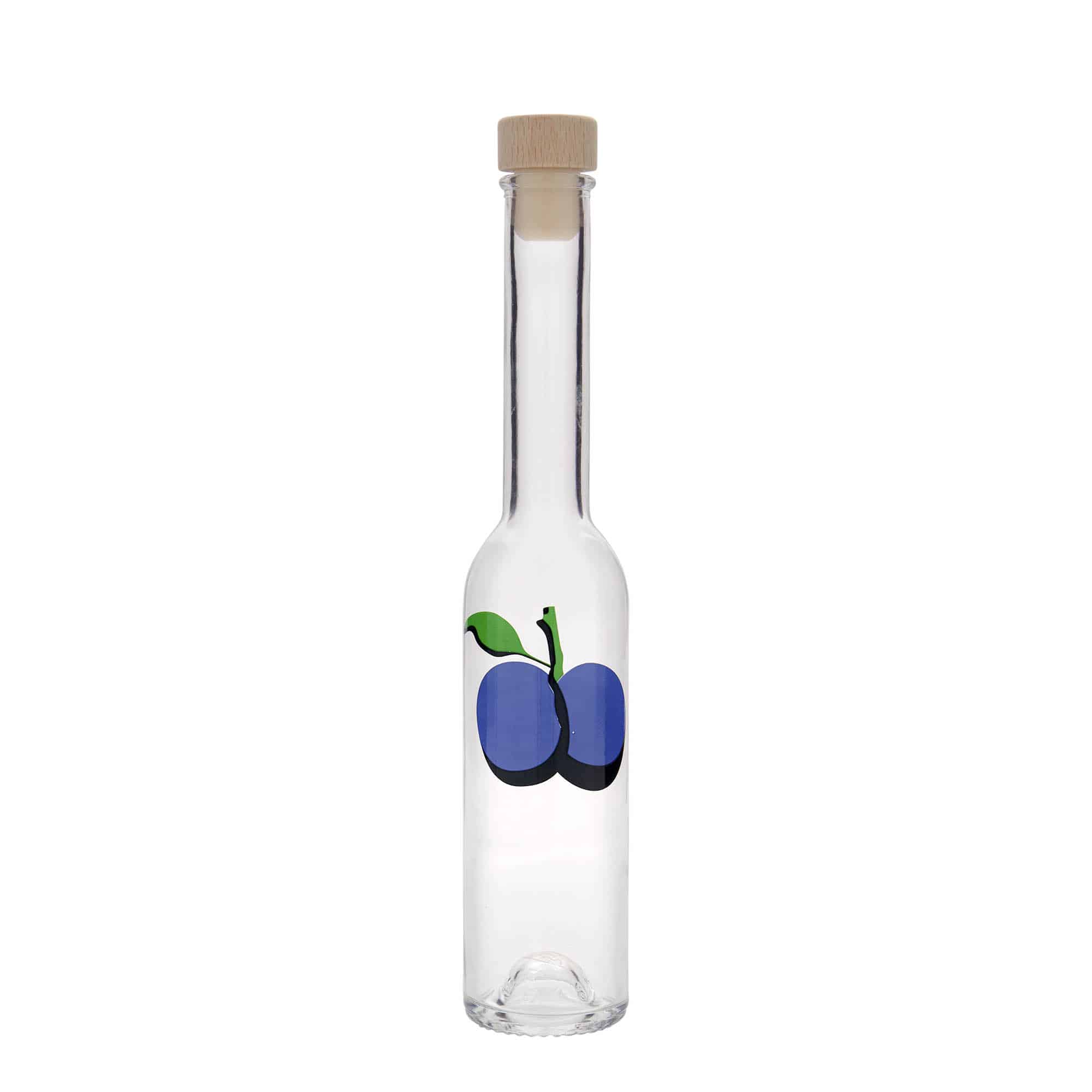 200 ml стъклена бутилка „Опера“, мотив: слива, затваряне: коркова тапа