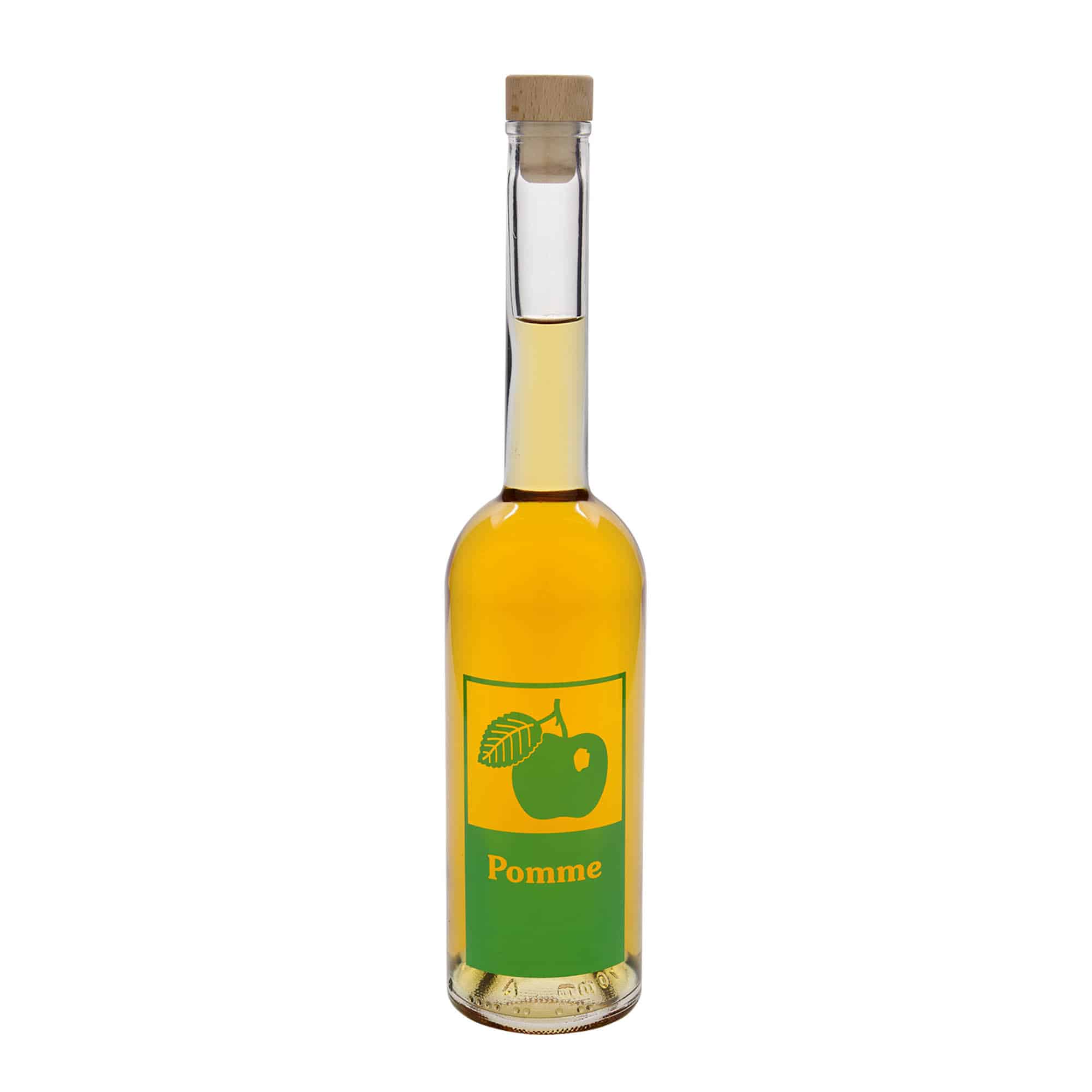 500 мл стъклена бутилка 'Opera', мотив: Ябълка, гърло: корк