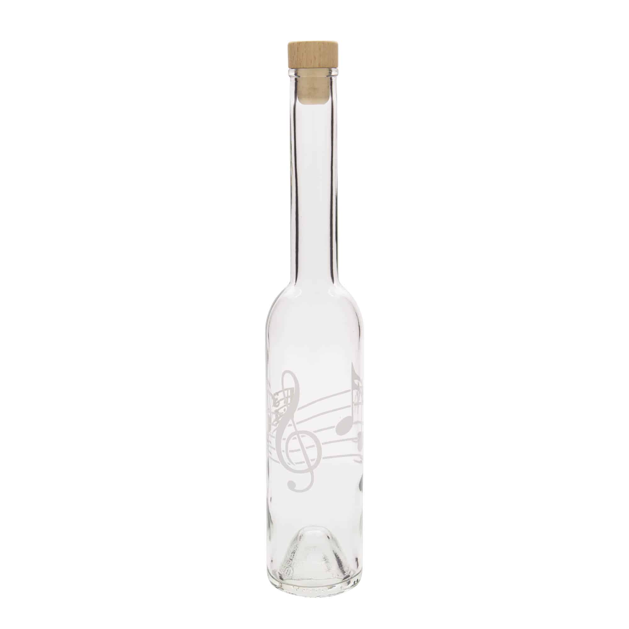 350 ml стъклена бутилка „Опера“, мотив: ноти, затваряне: коркова тапа