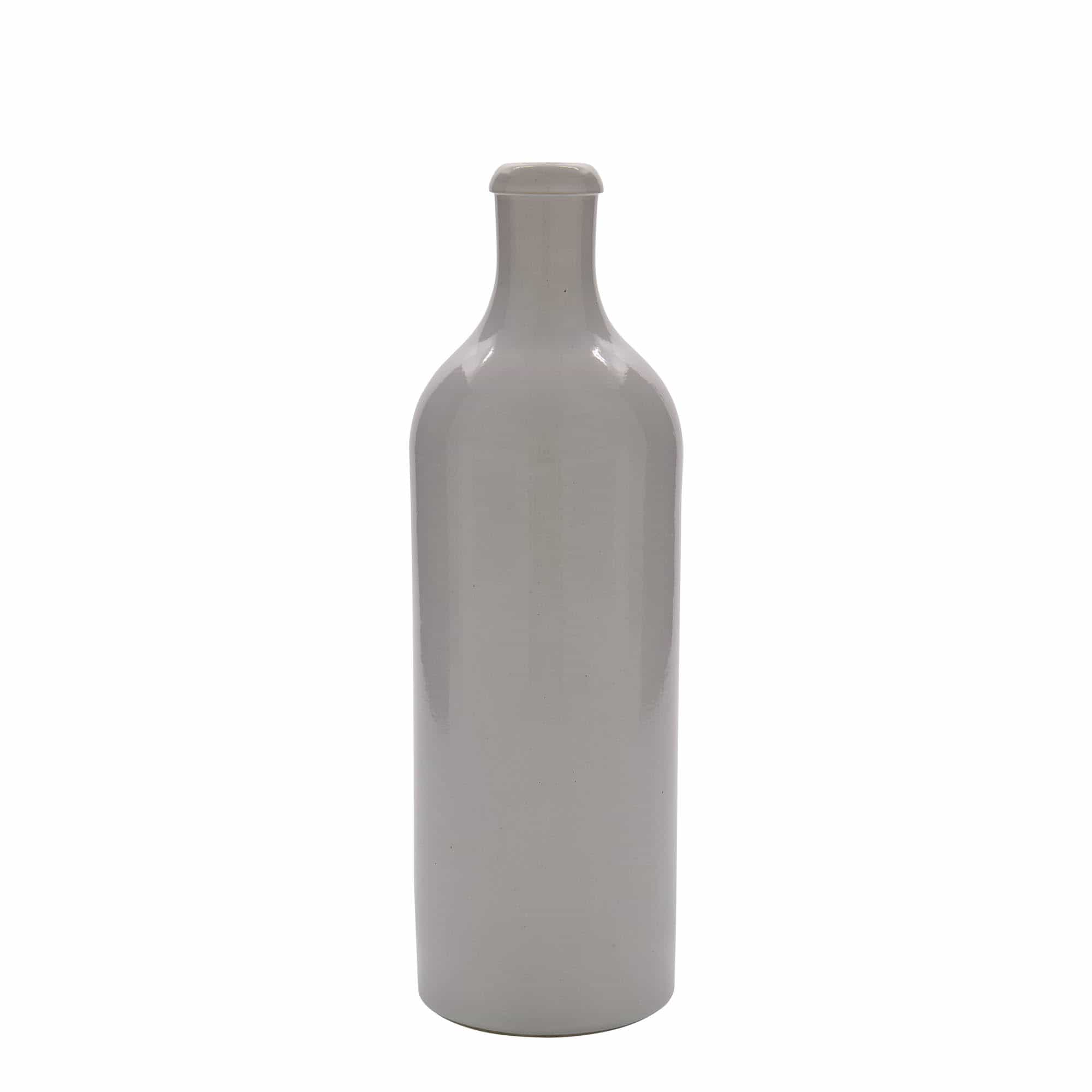 750 ml бутилка, каменна керамика, бяла, затваряне: коркова тапа