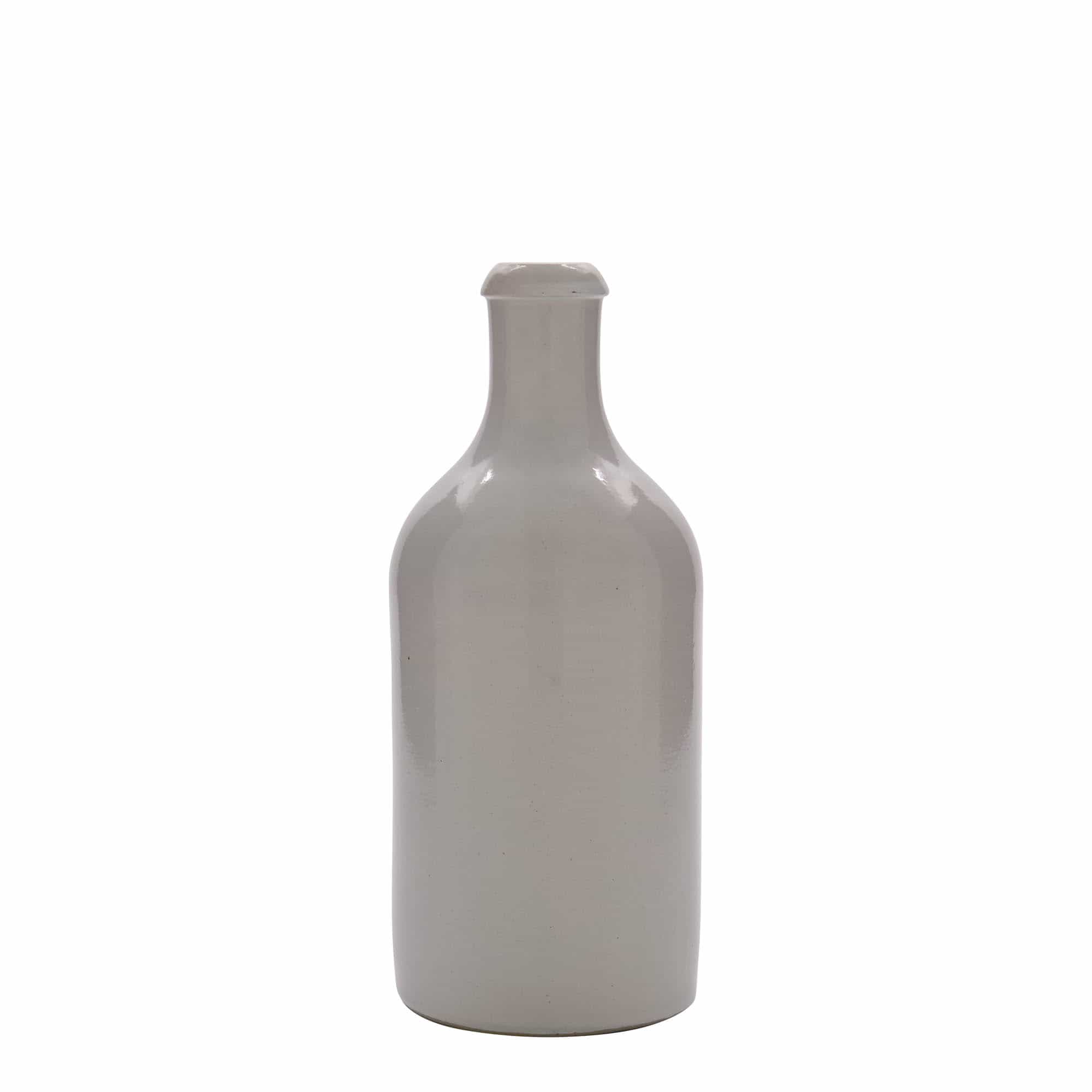 500 ml бутилка, каменна керамика, бяла, затваряне: коркова тапа
