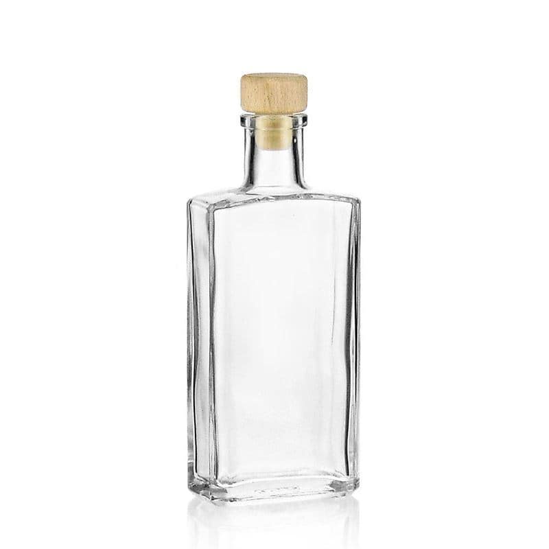 200 ml стъклена бутилка „Shiny“, правоъгълна, затваряне: коркова тапа