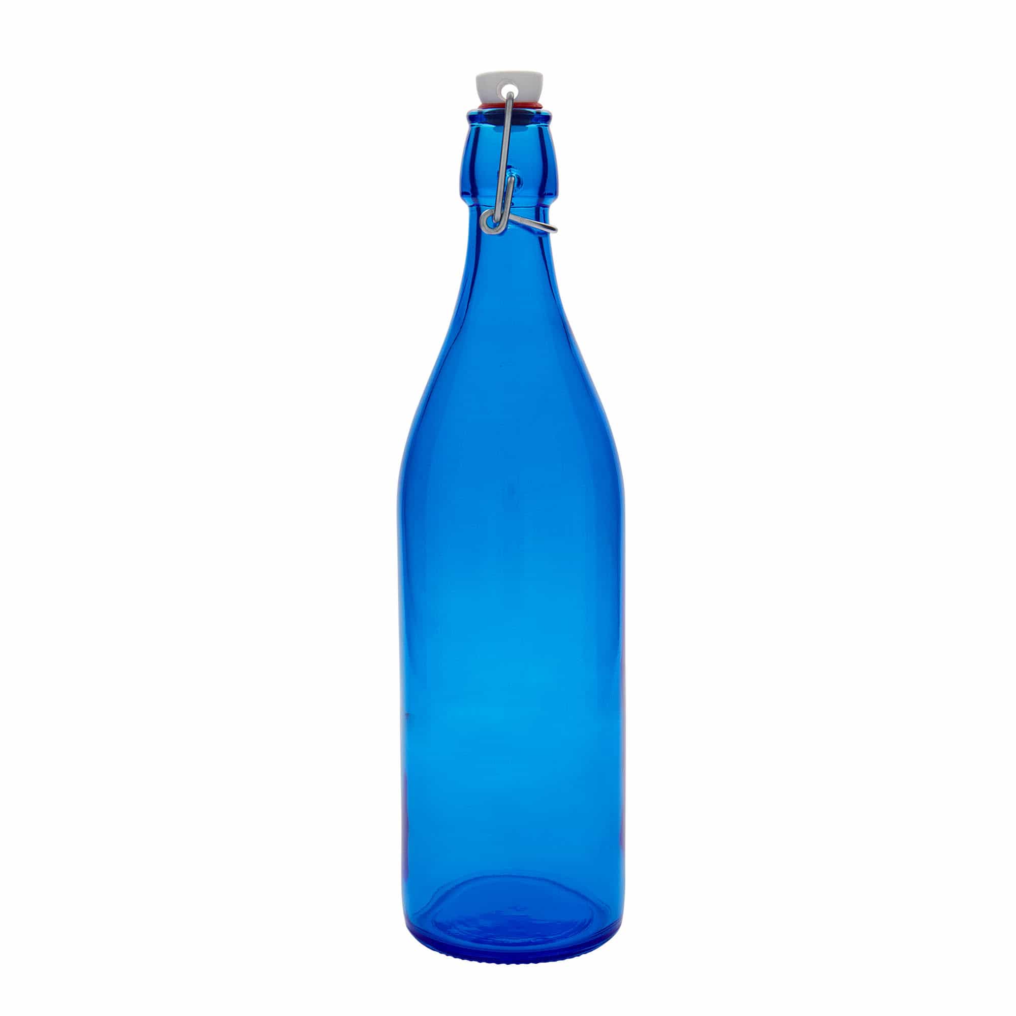1000 ml стъклена бутилка „Giara“, синя, затваряне: тапа с клипс