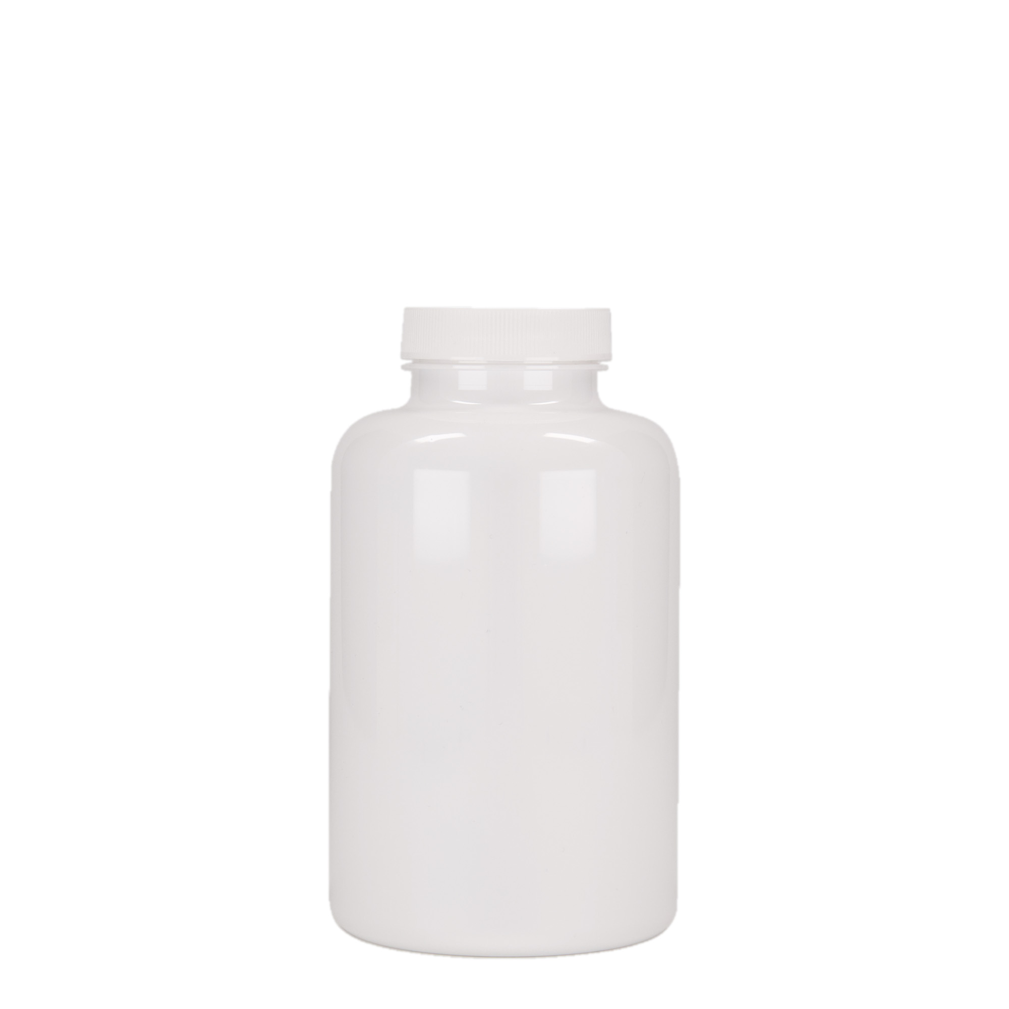 500 ml PET буркан за лекарства, пластмасов, бял, затваряне: винтова капачка GPI 45/400