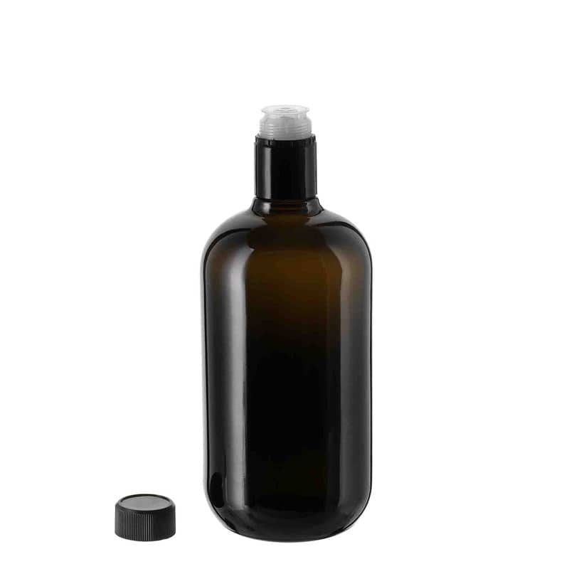 750 ml бутилка за оцет/олио „Biolio“, стъклена, антично зелено, затваряне: без възможност за повторно пълнене