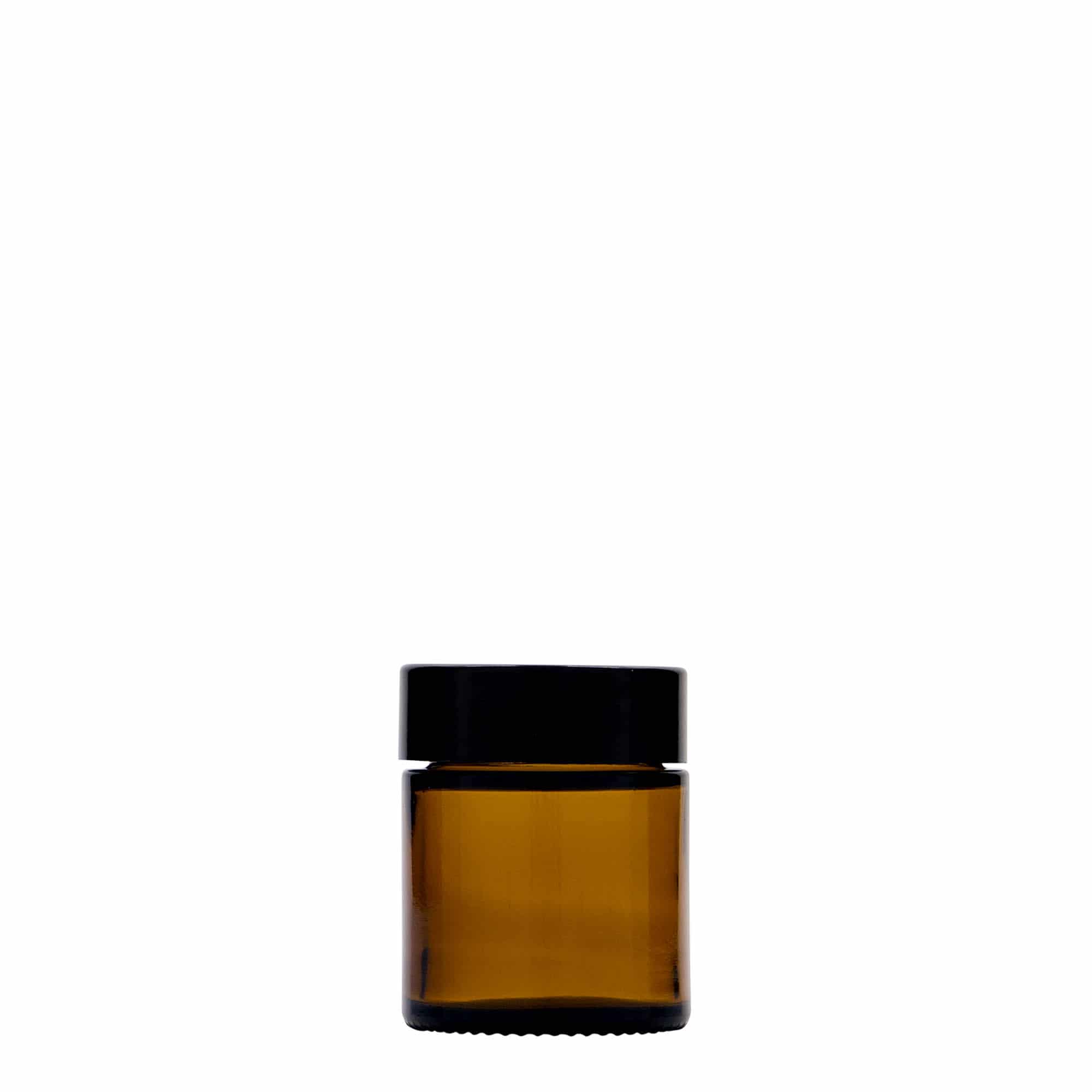 30 ml бурканче за козметични продукти „Brown Line“, стъклено, кафяво, затваряне: винтова капачка