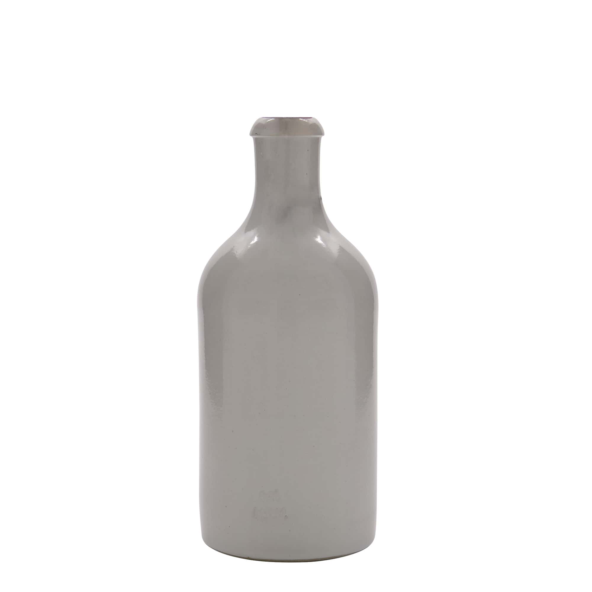 500 ml бутилка, каменна керамика, бяла, затваряне: тапа с клипс
