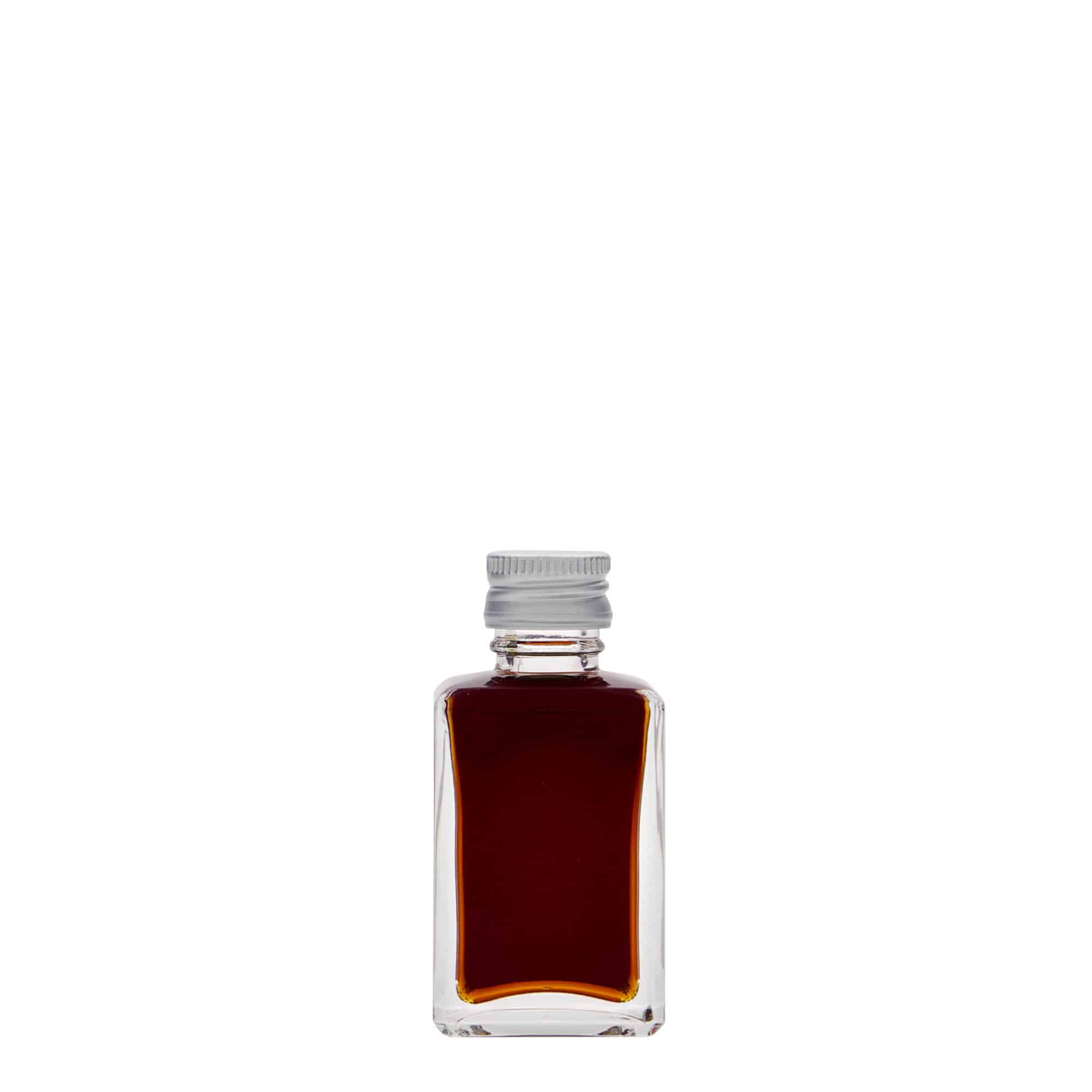 30 ml стъклена бутилка „Tamme“, квадратна, затваряне: капачка PP 18