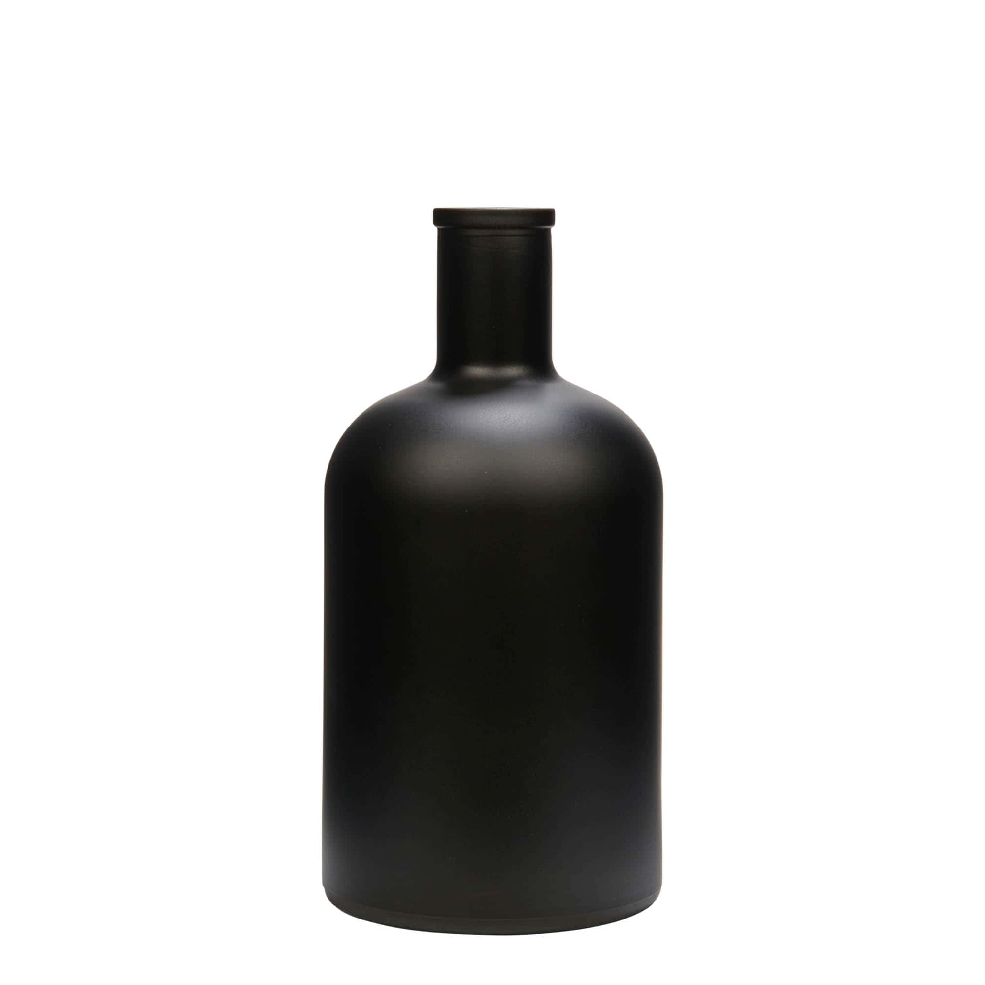 700 ml стъклена бутилка „Gerardino“, черна, затваряне: коркова тапа