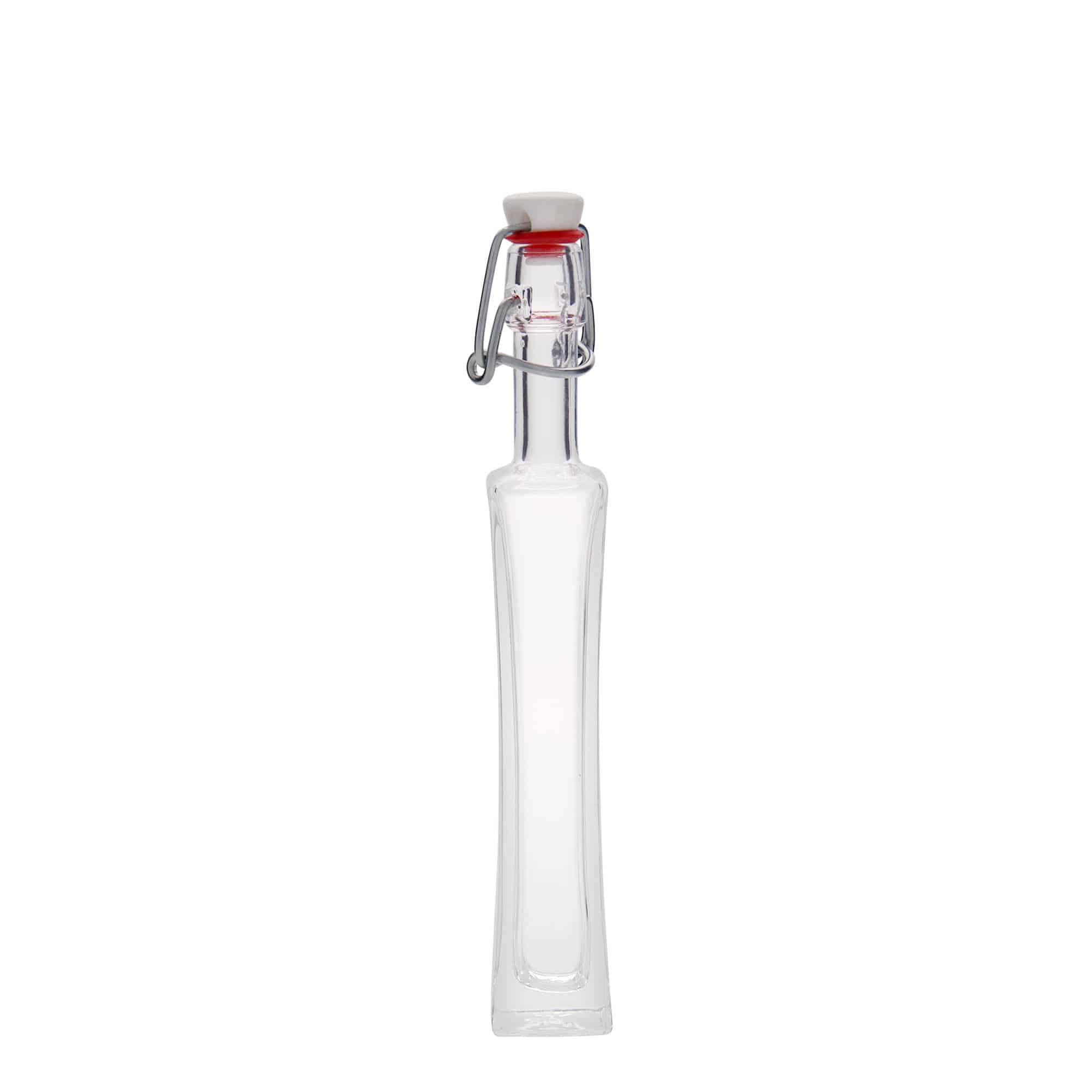 40 ml стъклена бутилка „Koko“, квадратна, затваряне: тапа с клипс