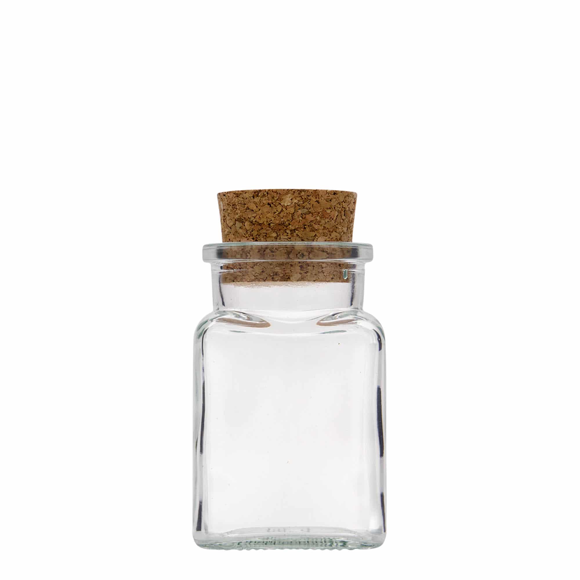 150 ml буркан с коркова тапа, квадратен, затваряне: коркова тапа