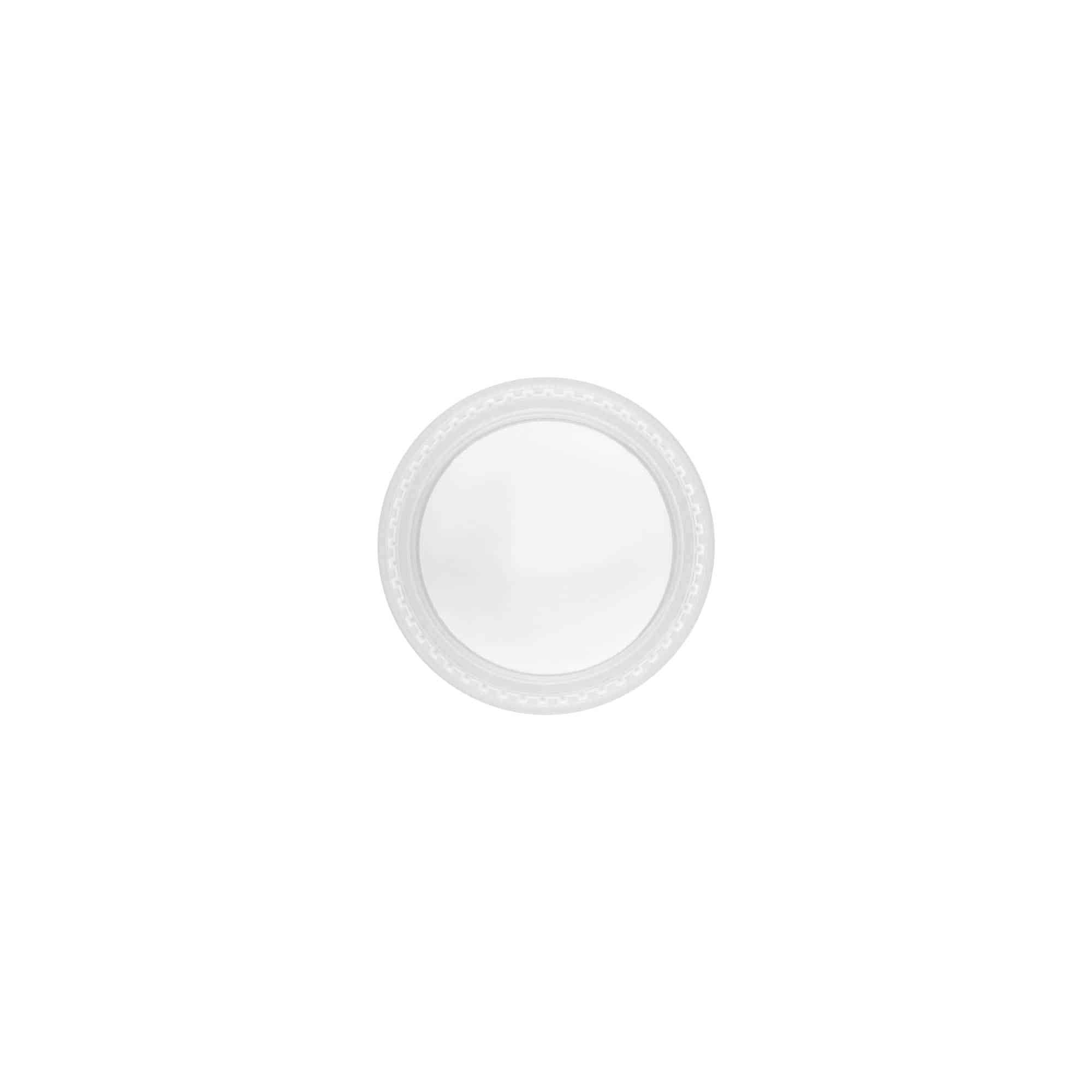 Винтова капачка „Clear/Platin Edition“, PP пластмаса, бяла, за затваряне: 45/2P