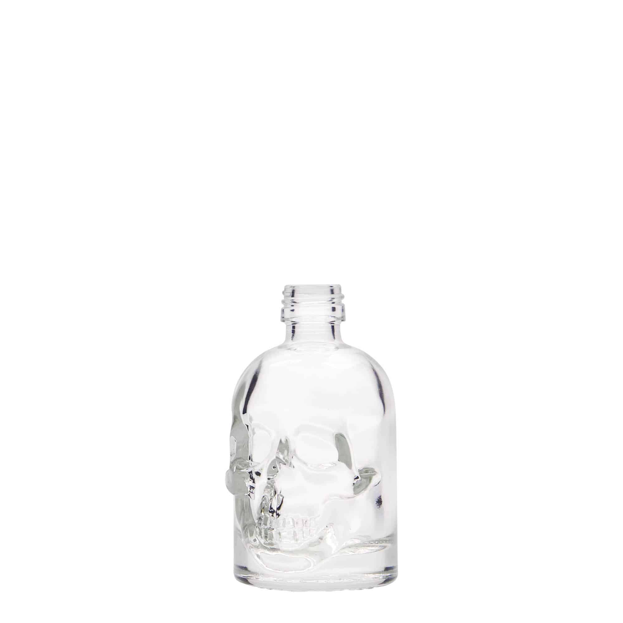 50 ml стъклена бутилка „Череп“, затваряне: капачка PP 18