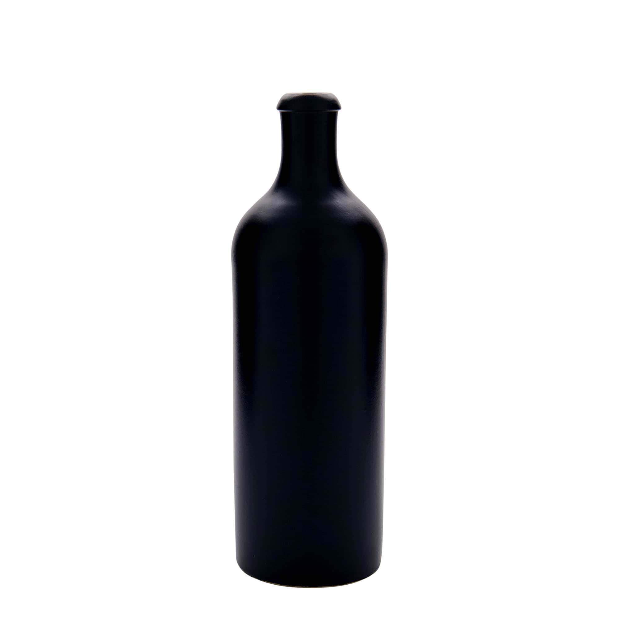750 ml бутилка, каменна керамика, черна, затваряне: коркова тапа 750 ml бутилка, каменна керамика, черна, затваряне: коркова тапа