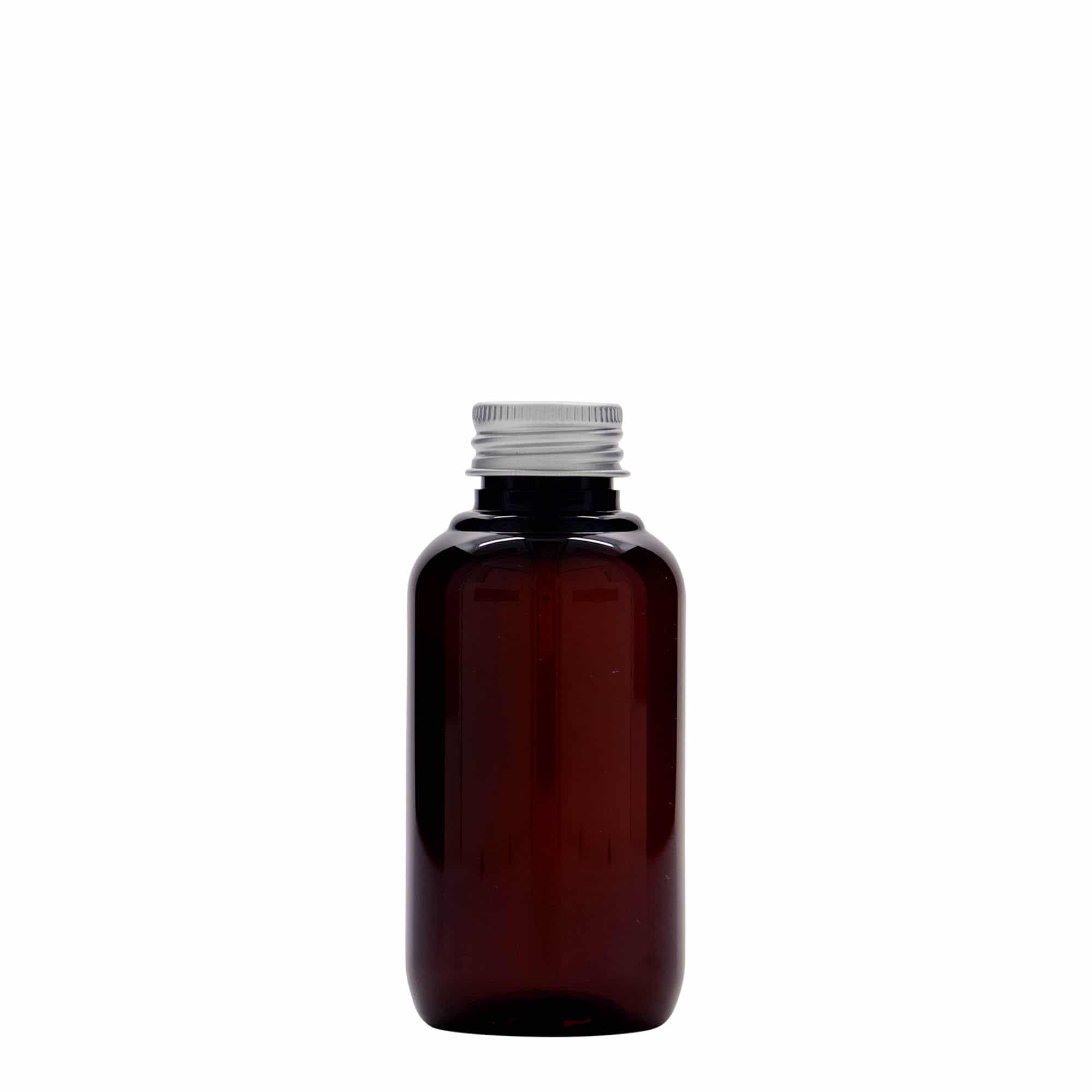 100 ml пластмасова бутилка „Victor's Best“ от рециклиран материал, PCR пластмаса, кафява, затваряне: винтова капачка GPI 24/410