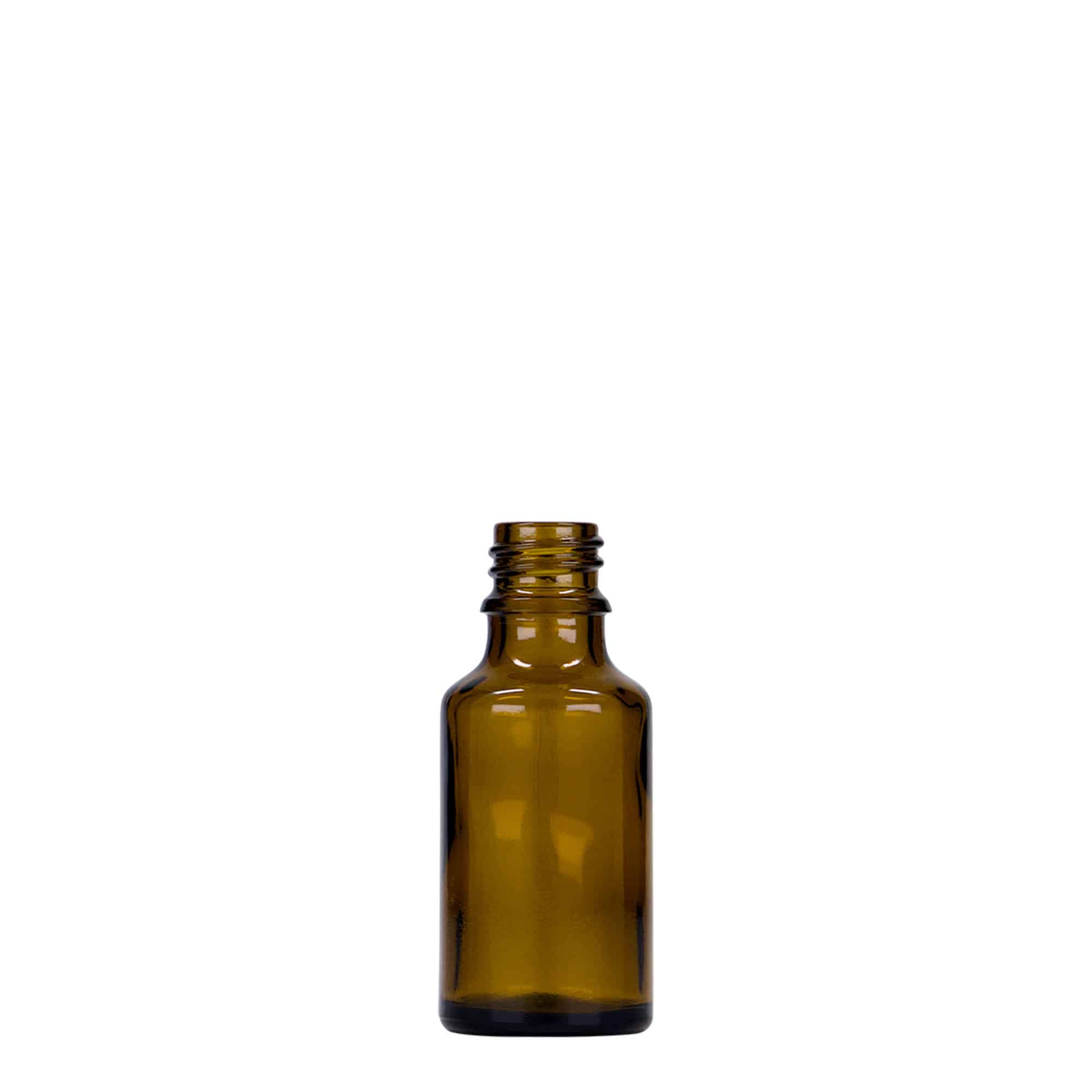 25 ml бутилка за лекарства, стъклена, кафява, затваряне: винтова капачка с резба DIN 18