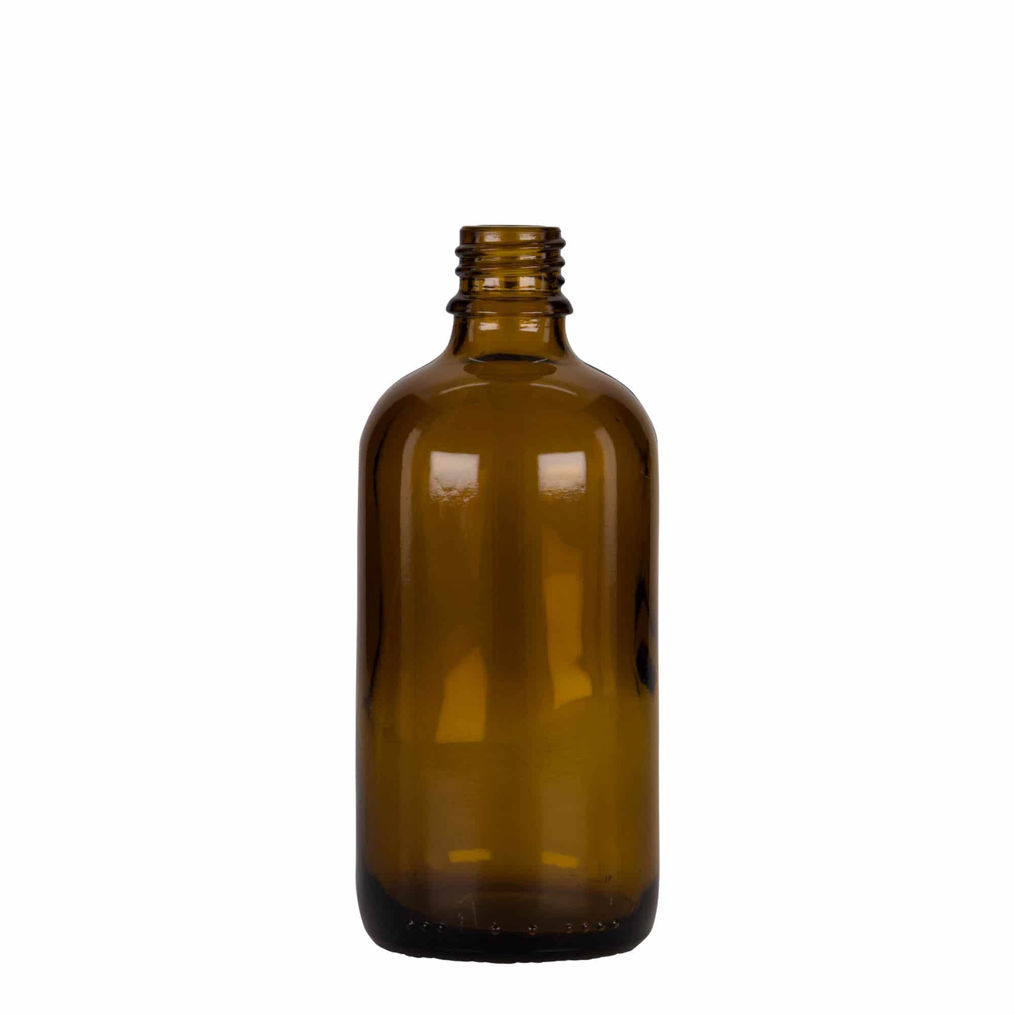 100 ml бутилка за лекарства с пипета, стъклена, кафяво-черна, затваряне: винтова капачка с резба DIN 18