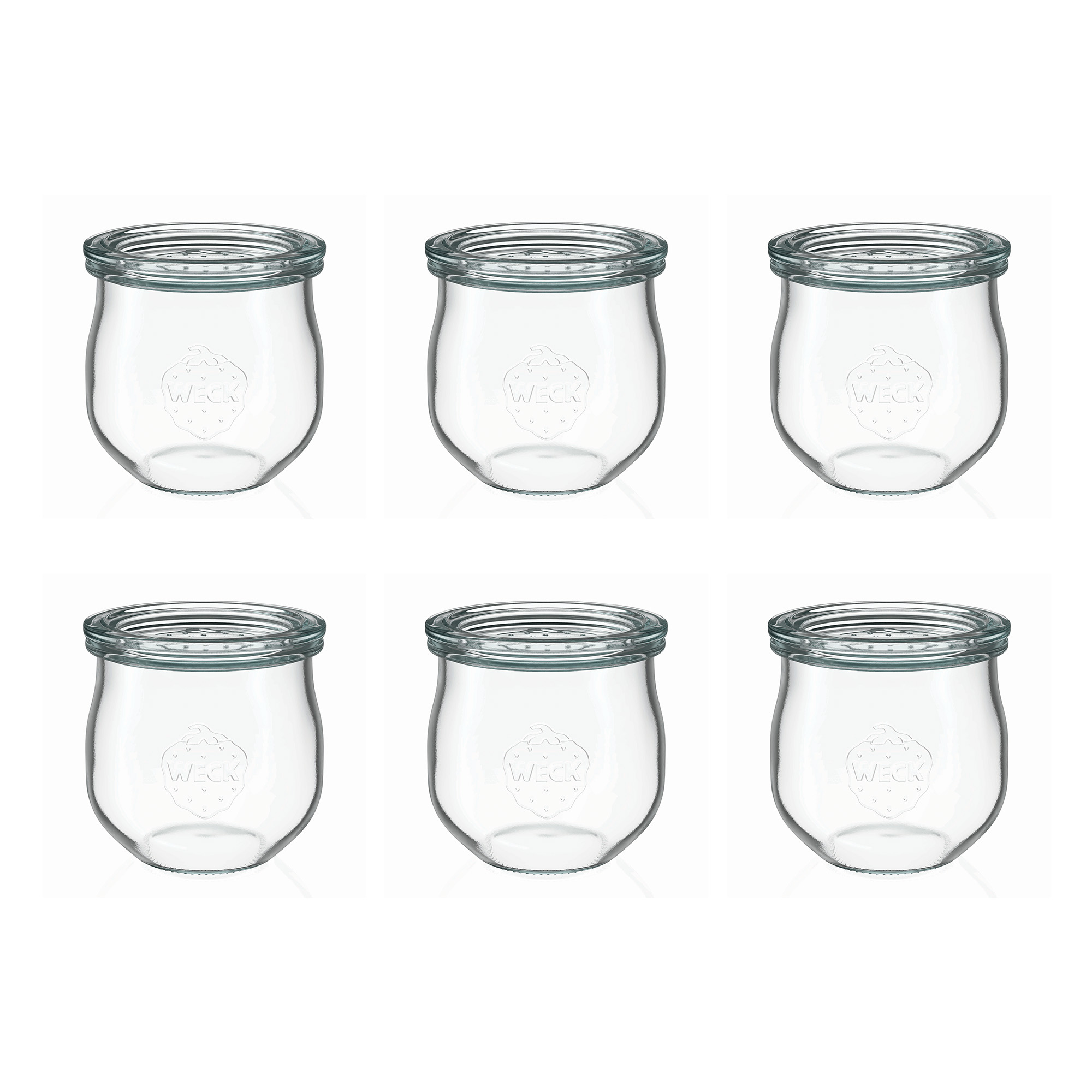 6x 370 ml WECK-чашка тип „тюлип“ със стъклен капак RR 80